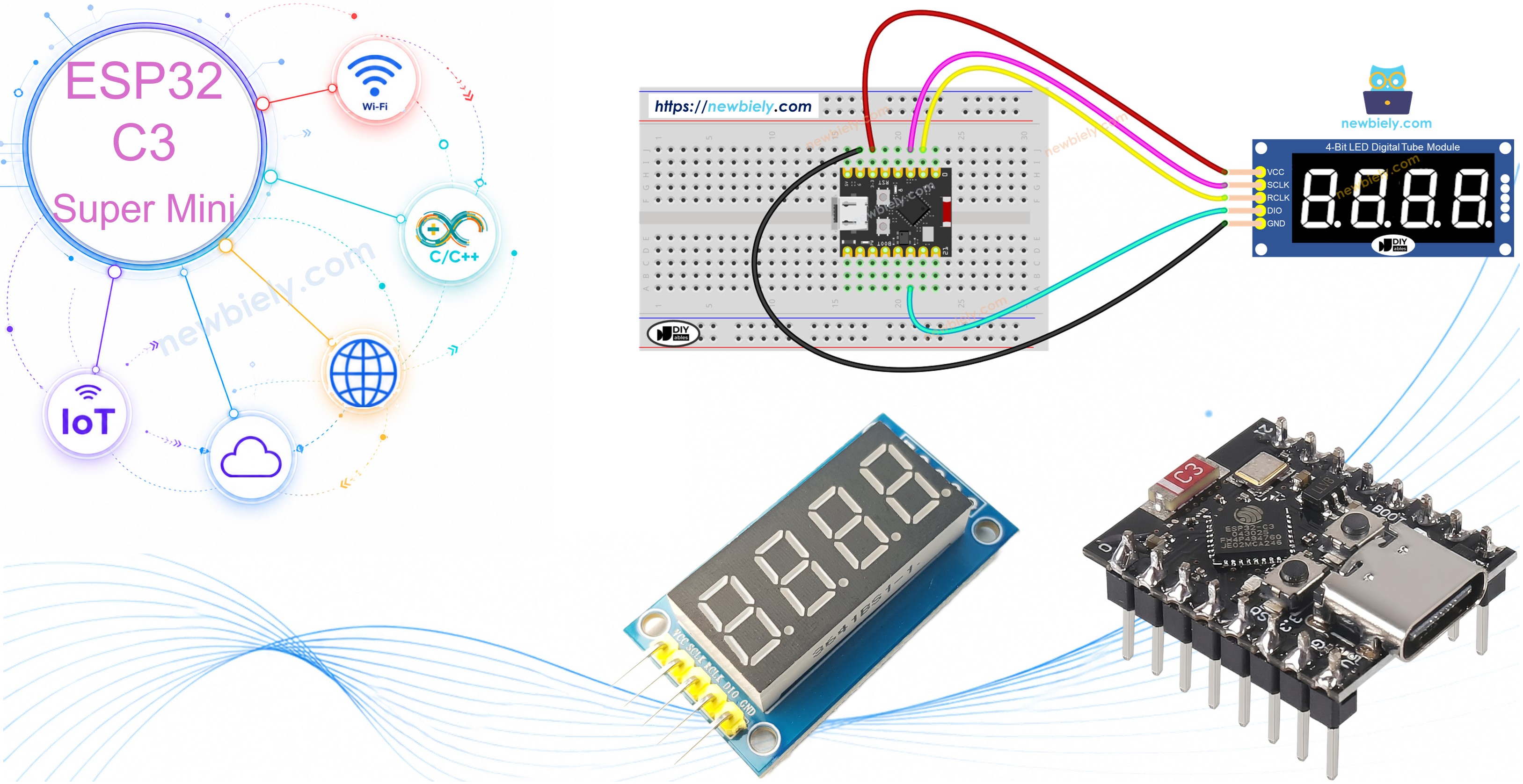 ESP32 C3 Super Mini 7-Segment-Anzeige