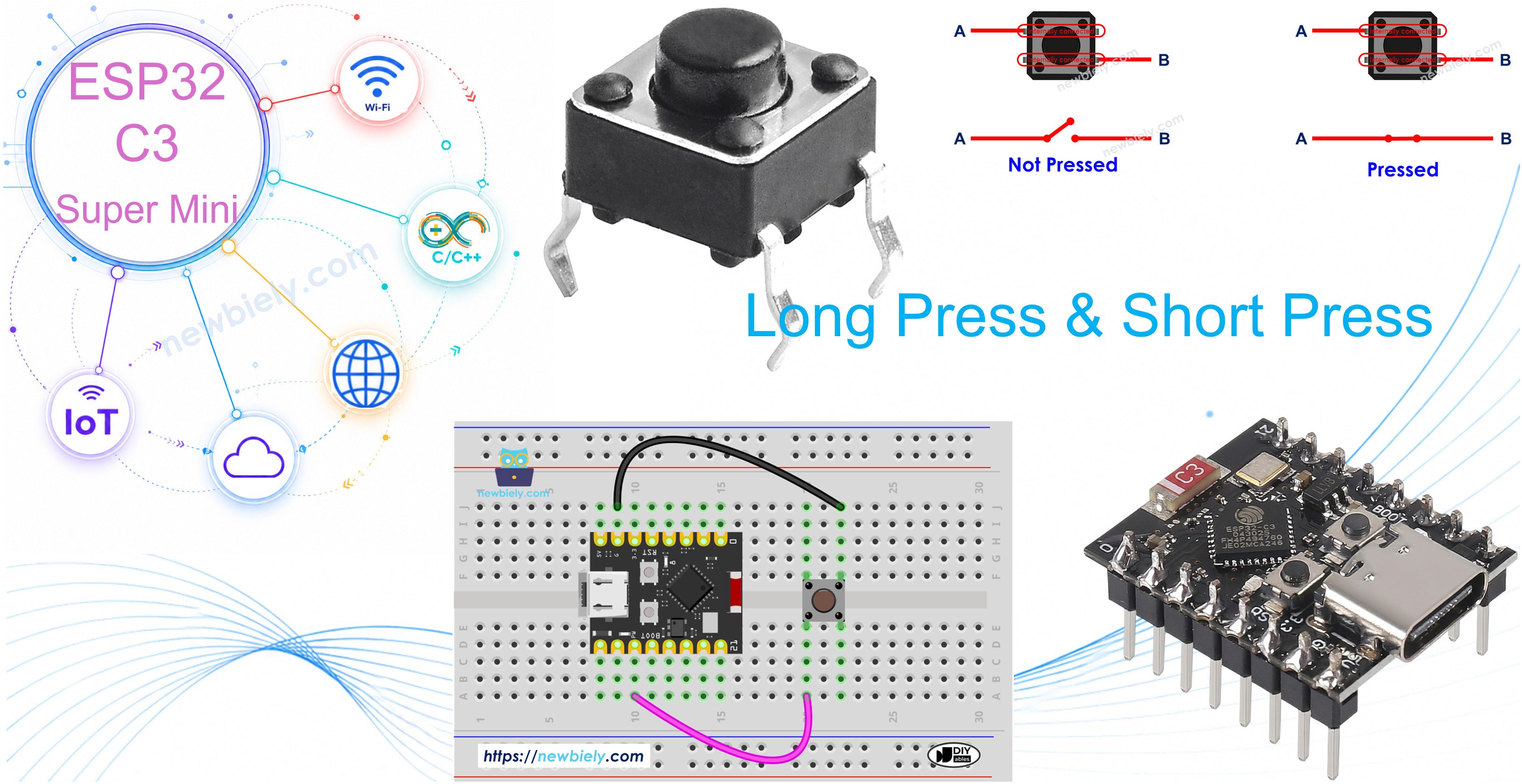 ESP32 C3 Super Mini - Taster - Langer Druck, kurzer Druck
