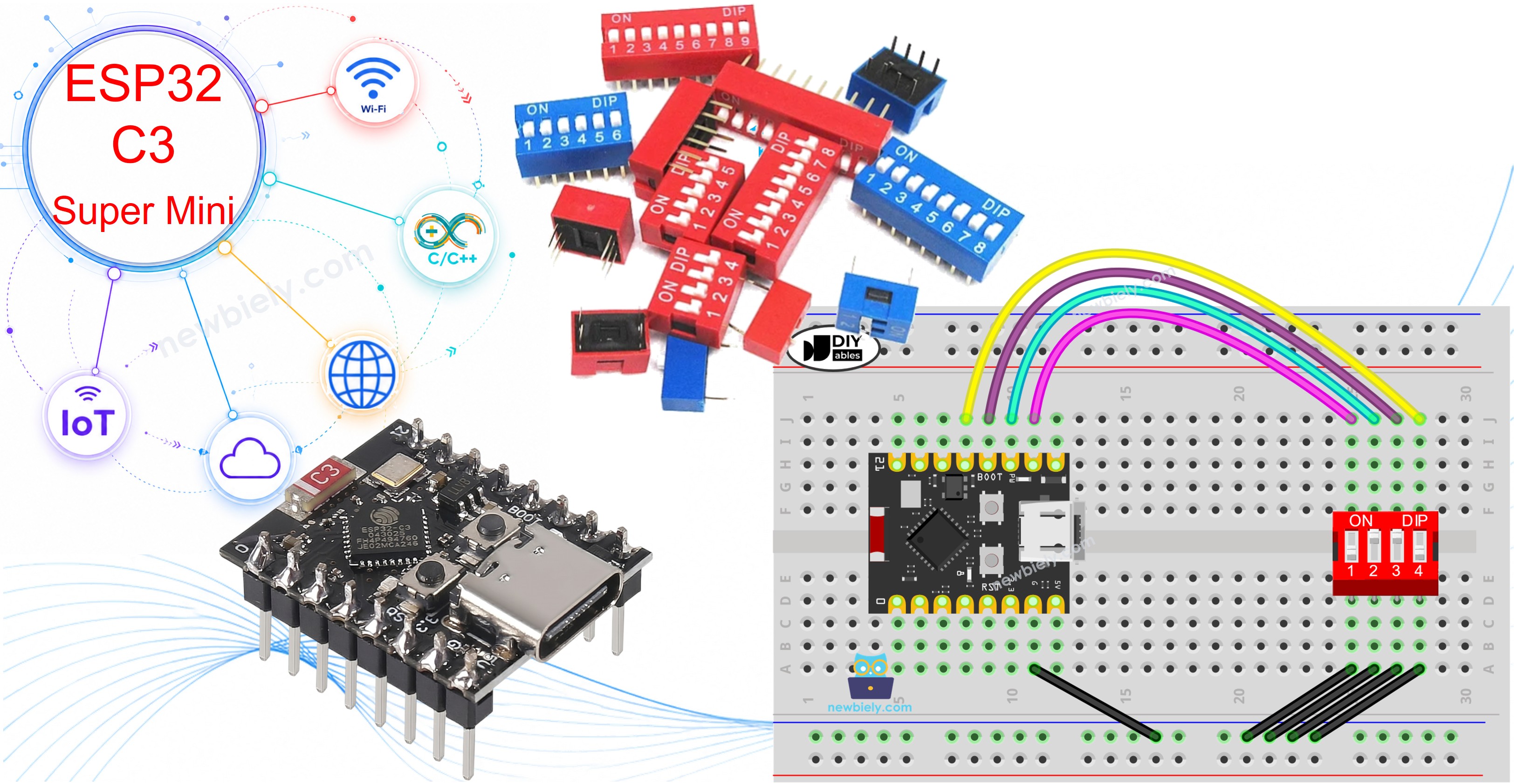 ESP32 C3 Super Mini - DIP-Schalter