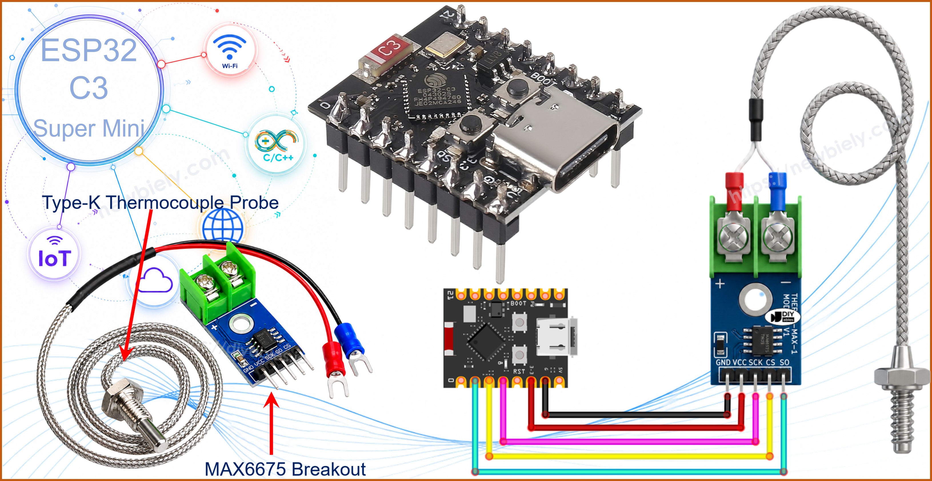 ESP32 C3 Super Mini - MAX6675 Thermoelement-Modul