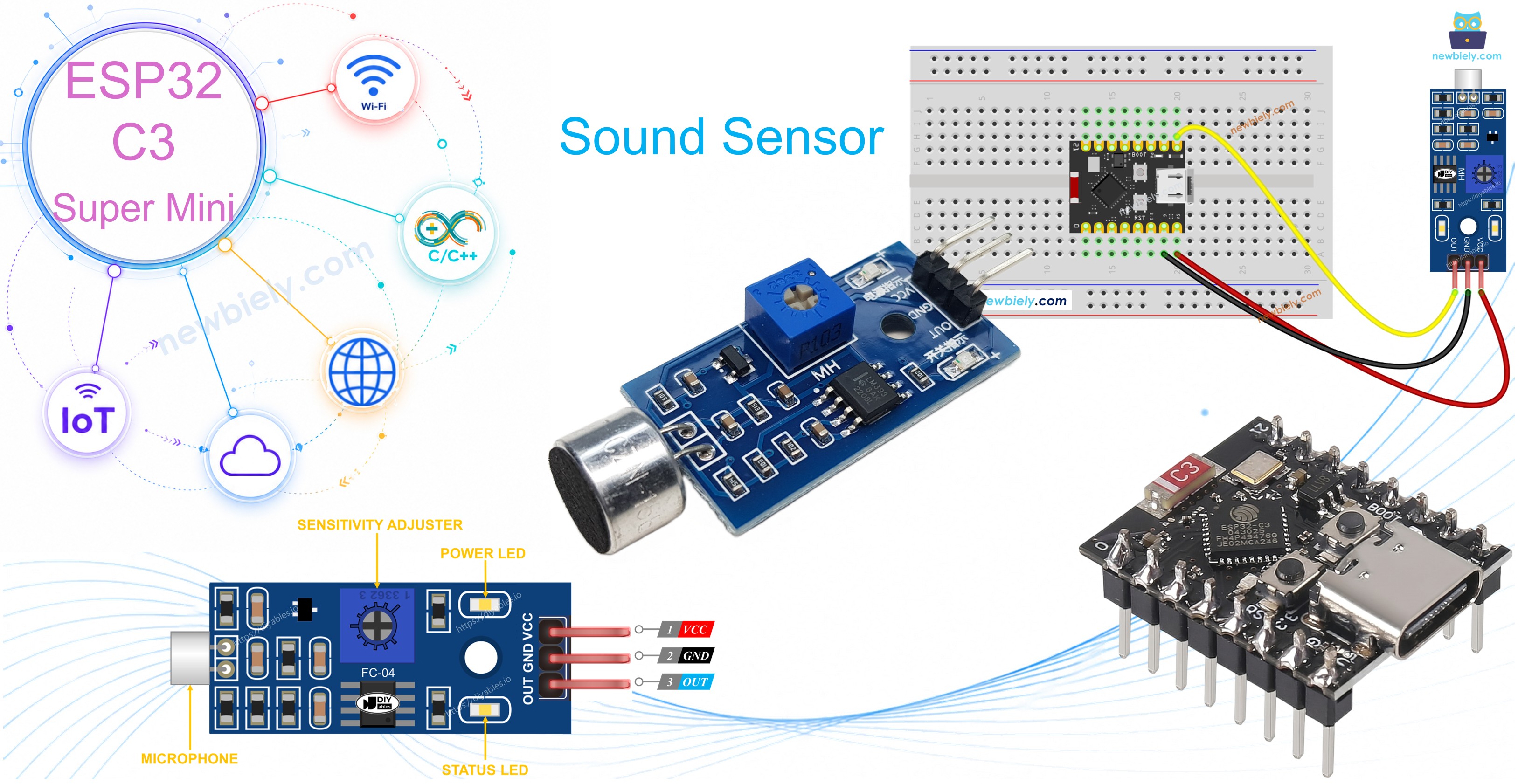 ESP32 C3 Super Mini Schallsensor