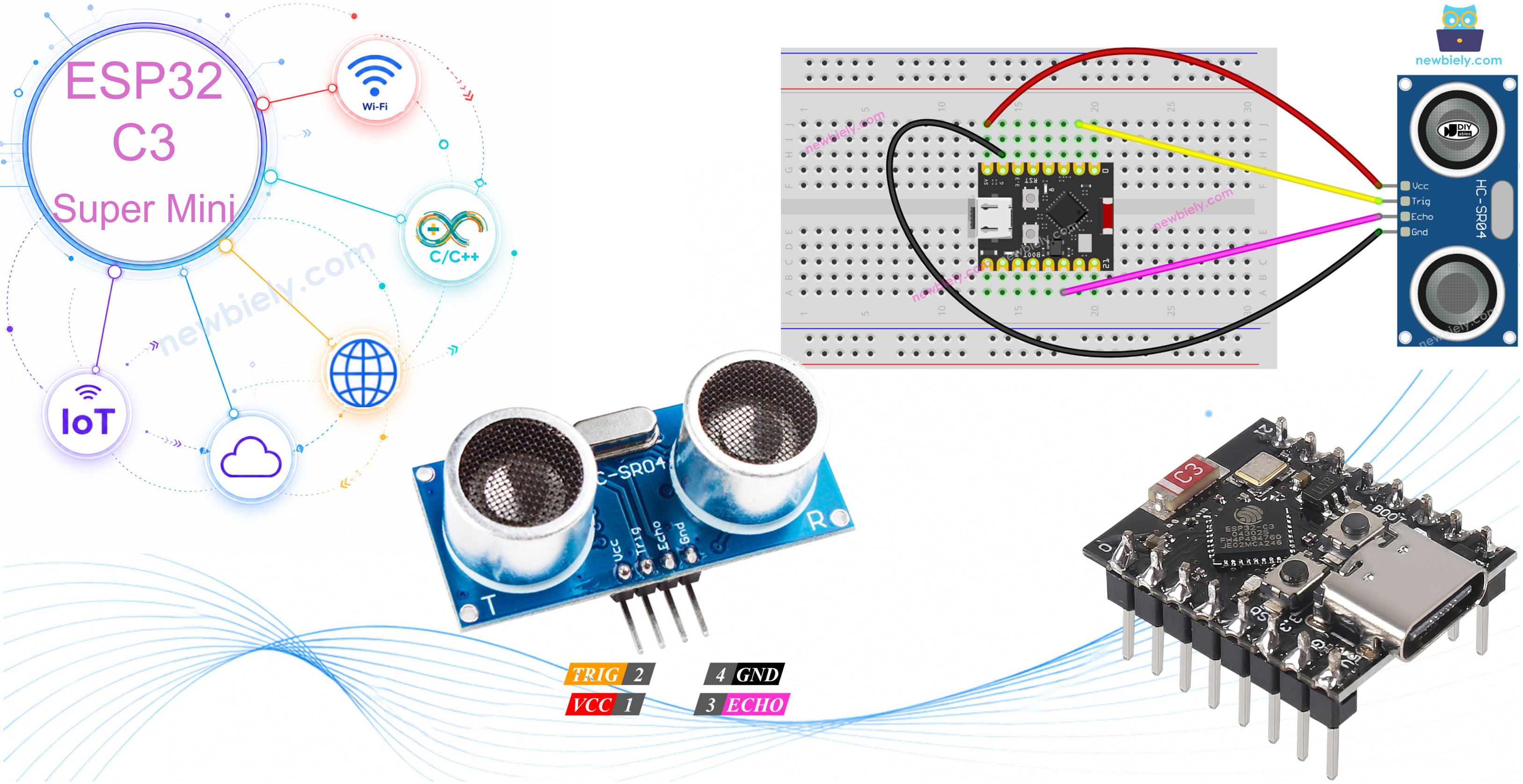ESP32 C3 Super Mini Ultraschallsensor