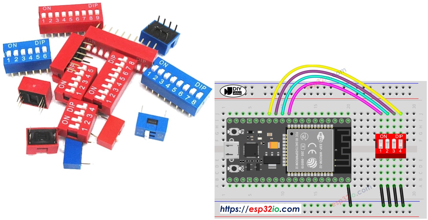 ESP32 mit DIP-Schalter