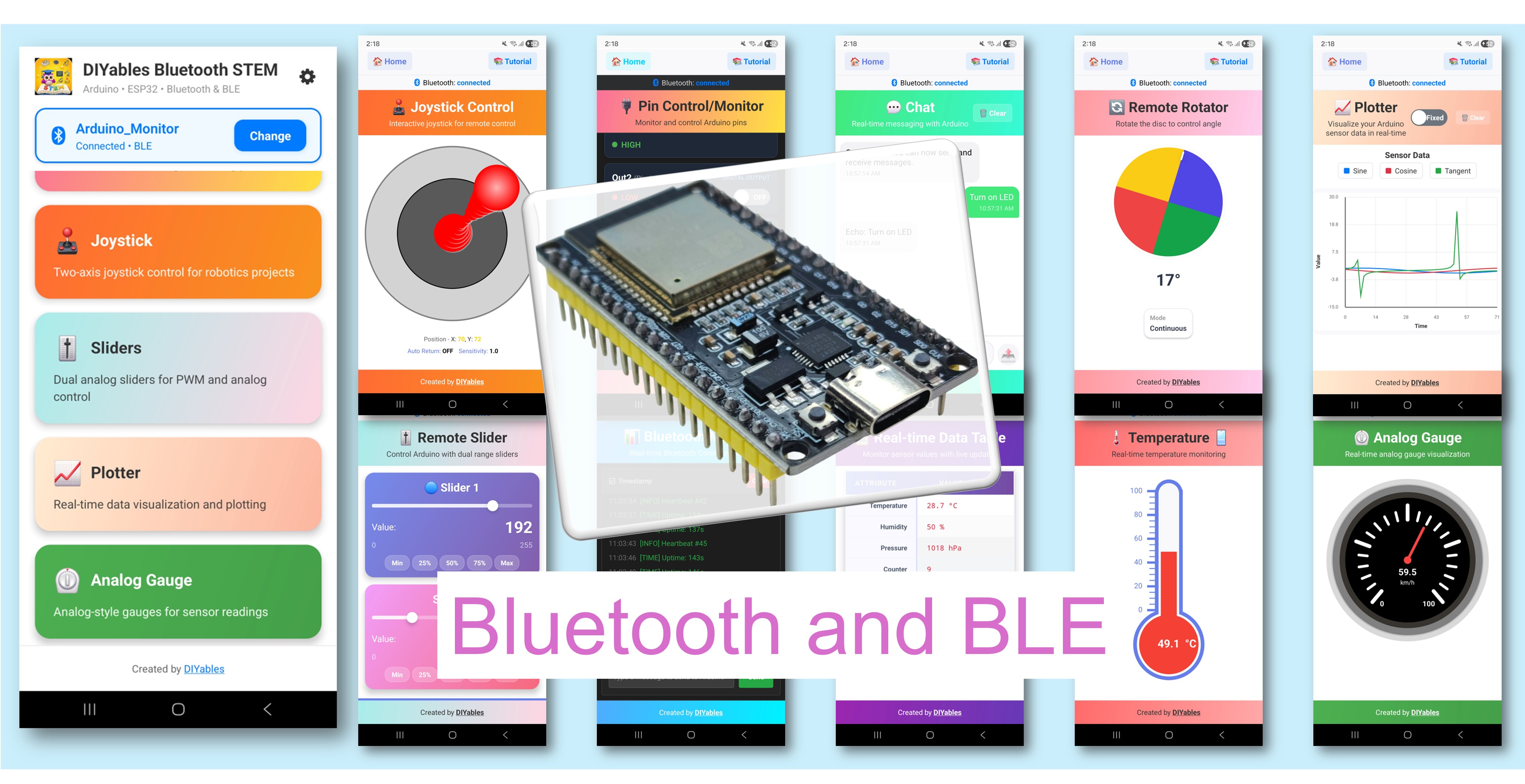 ESP32 Bluetooth Multiple Apps Beispiel - Alle Bluetooth Apps in einem Projekt kombinieren Tutorial