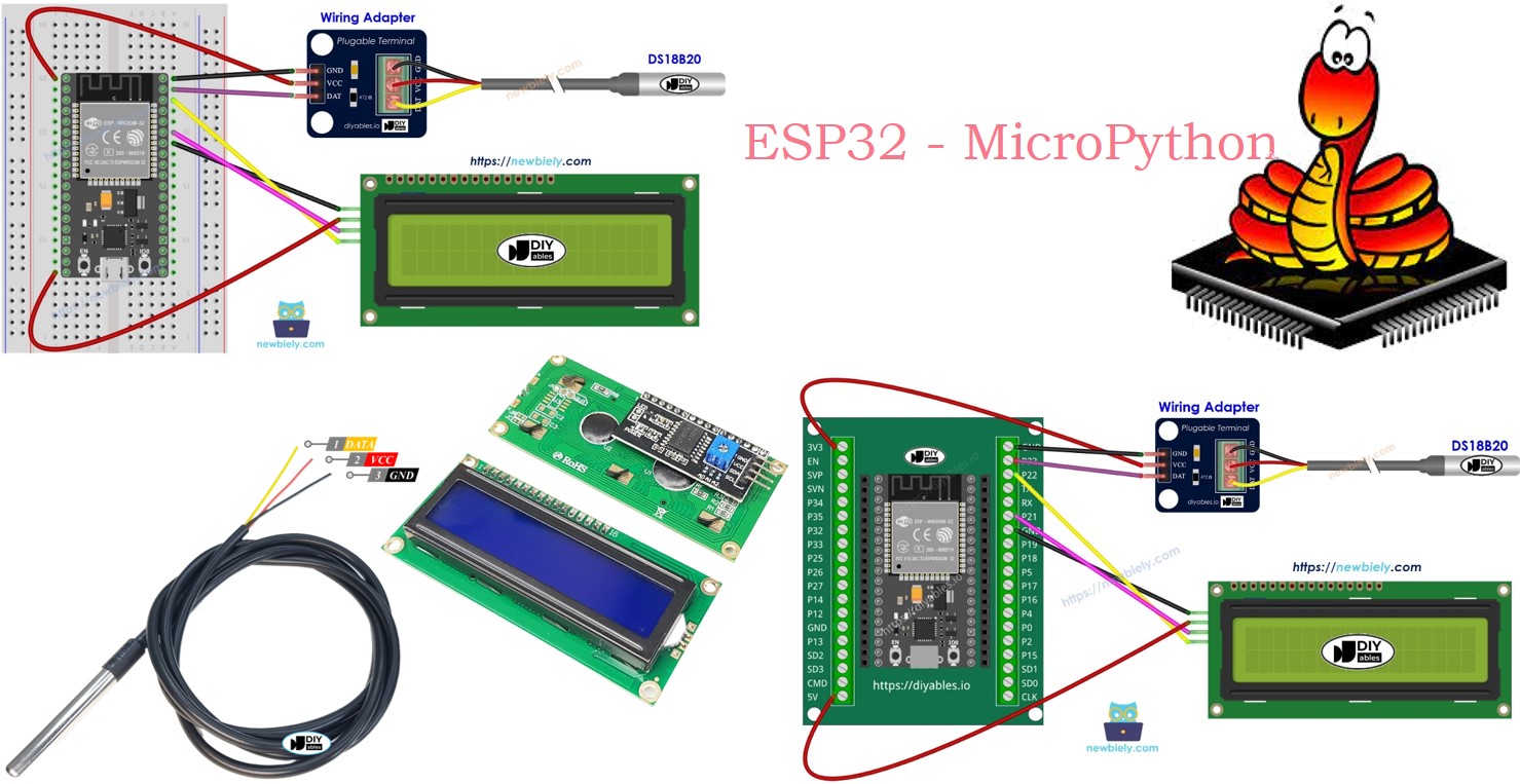 ESP32 MicroPython Temperatursensor LCD I2C