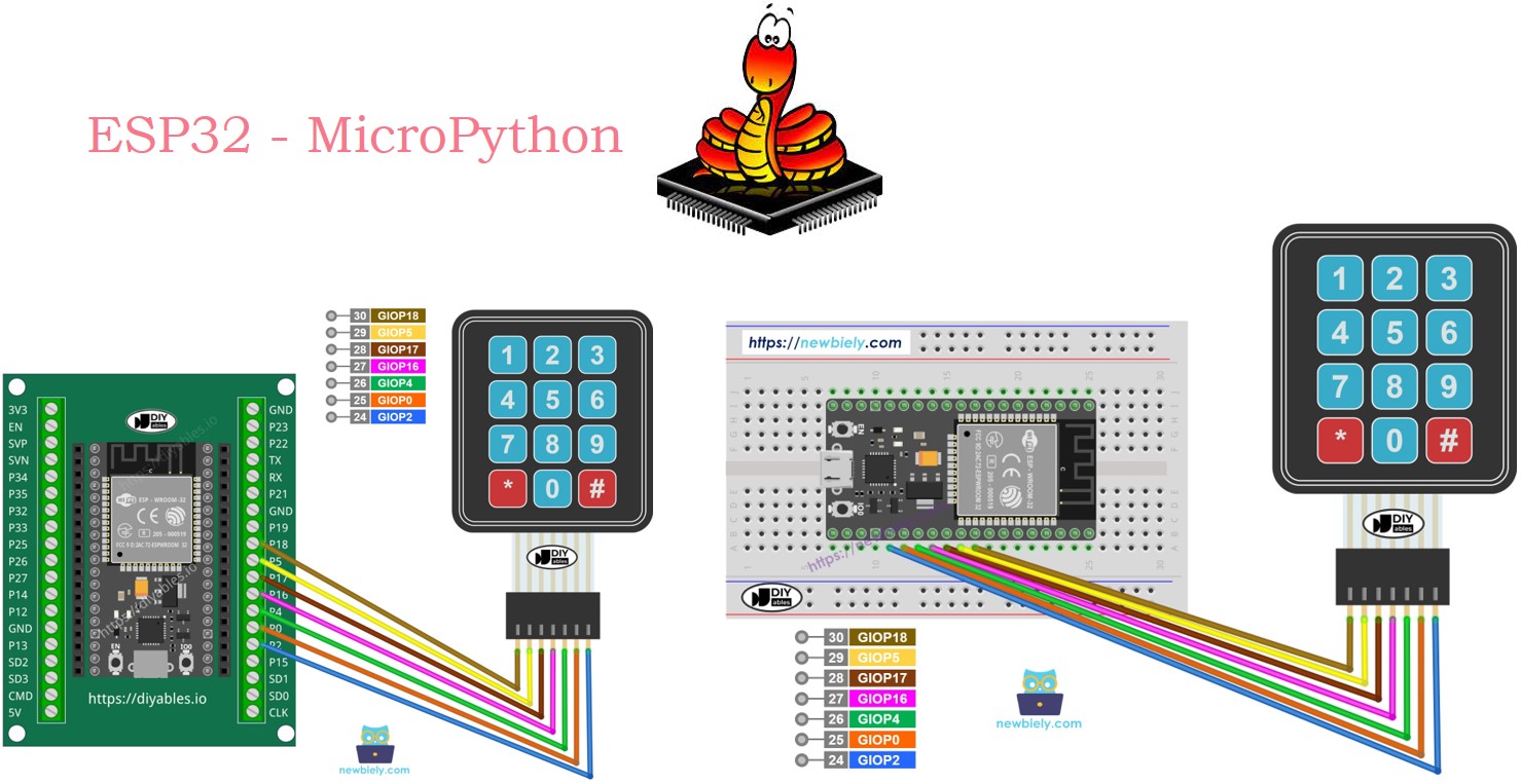 ESP32 MicroPython Tastenfeld