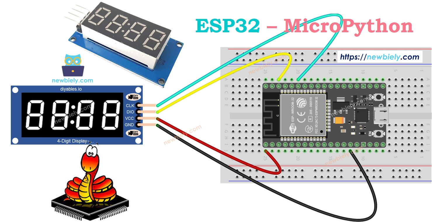 ESP32 MicroPython TM1637 4-stellige 7-Segment-Anzeige