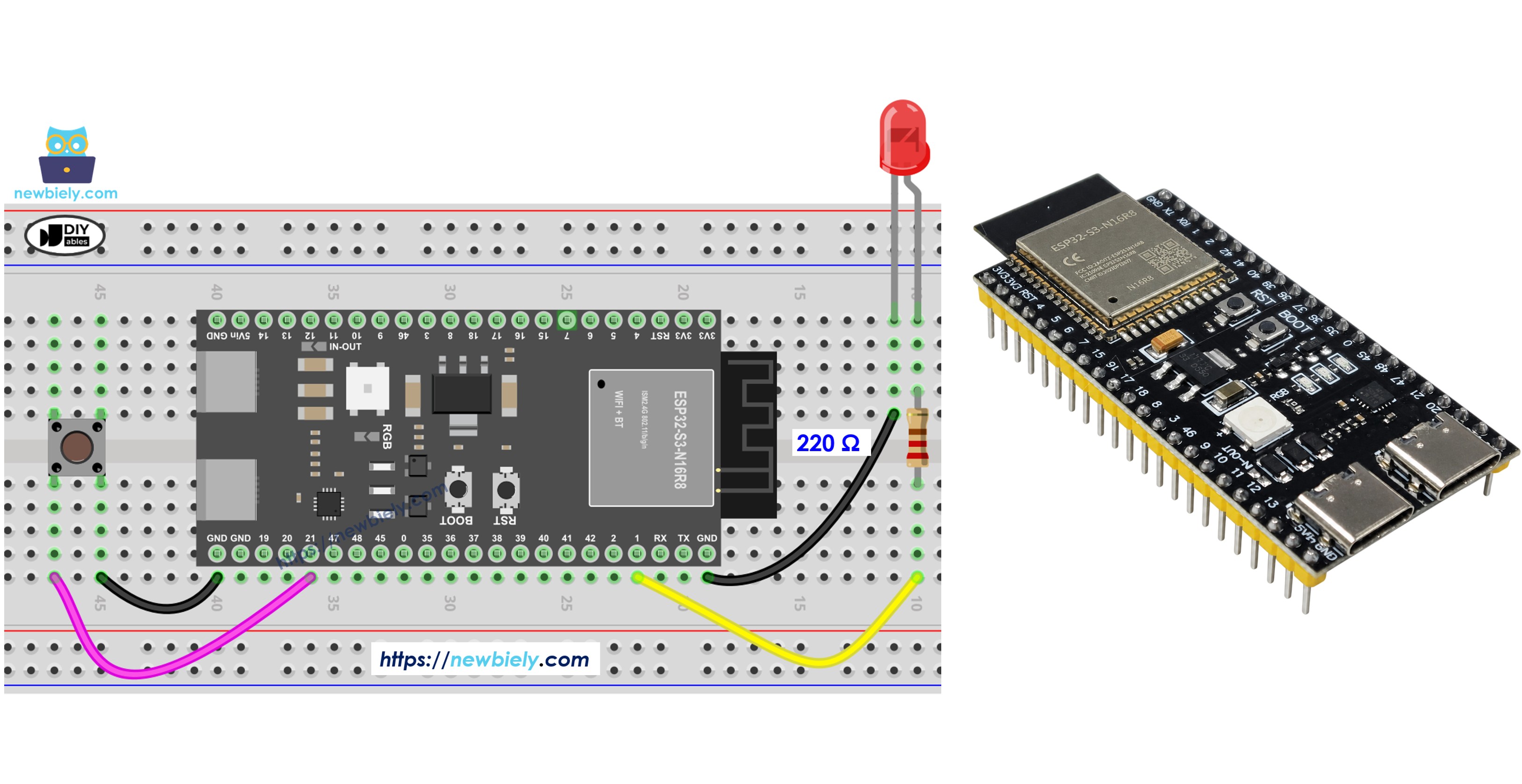 ESP32 S3 - Taster LED