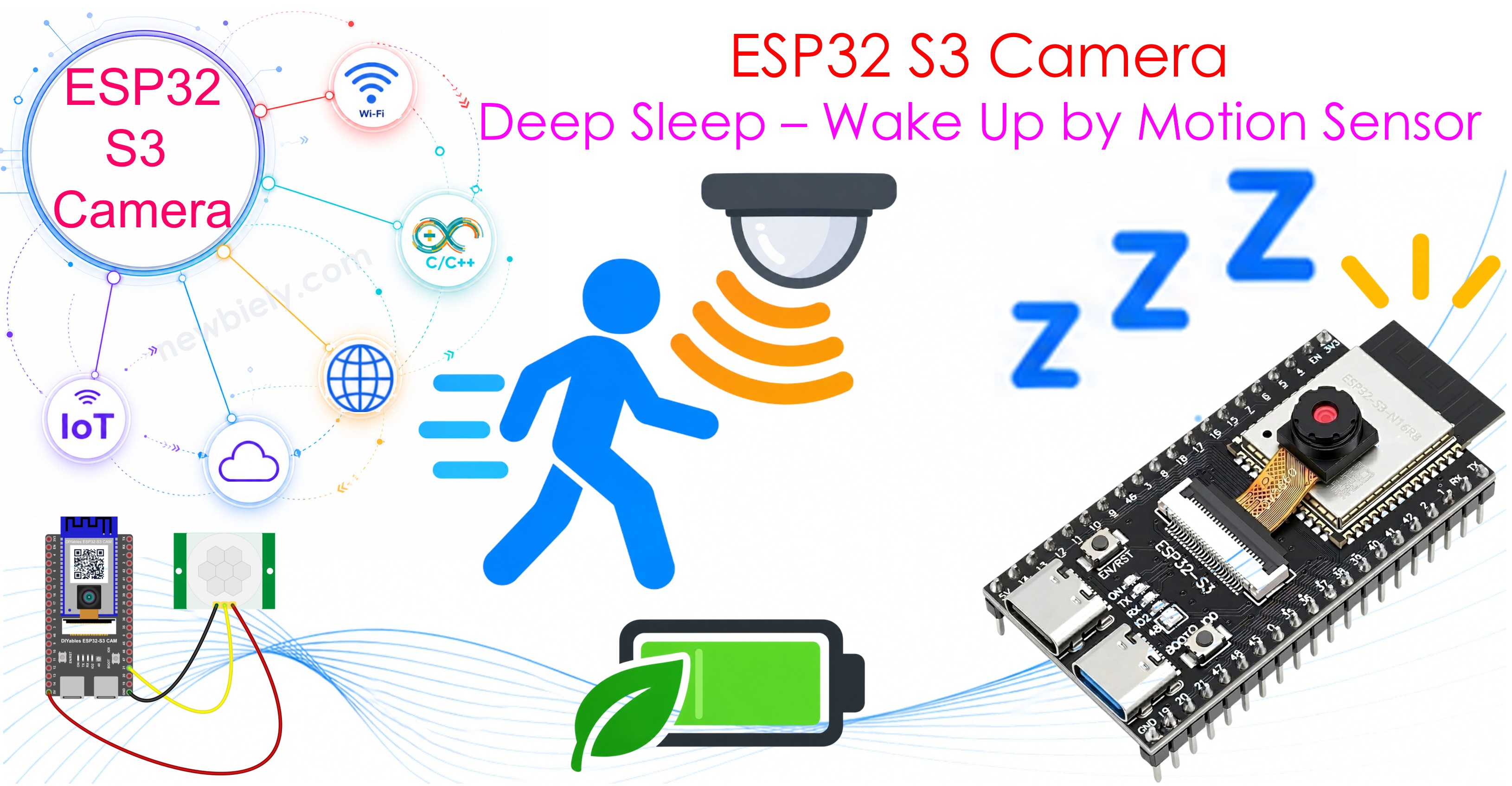 ESP32 S3 Kamera - Mit Deep Sleep Akku sparen