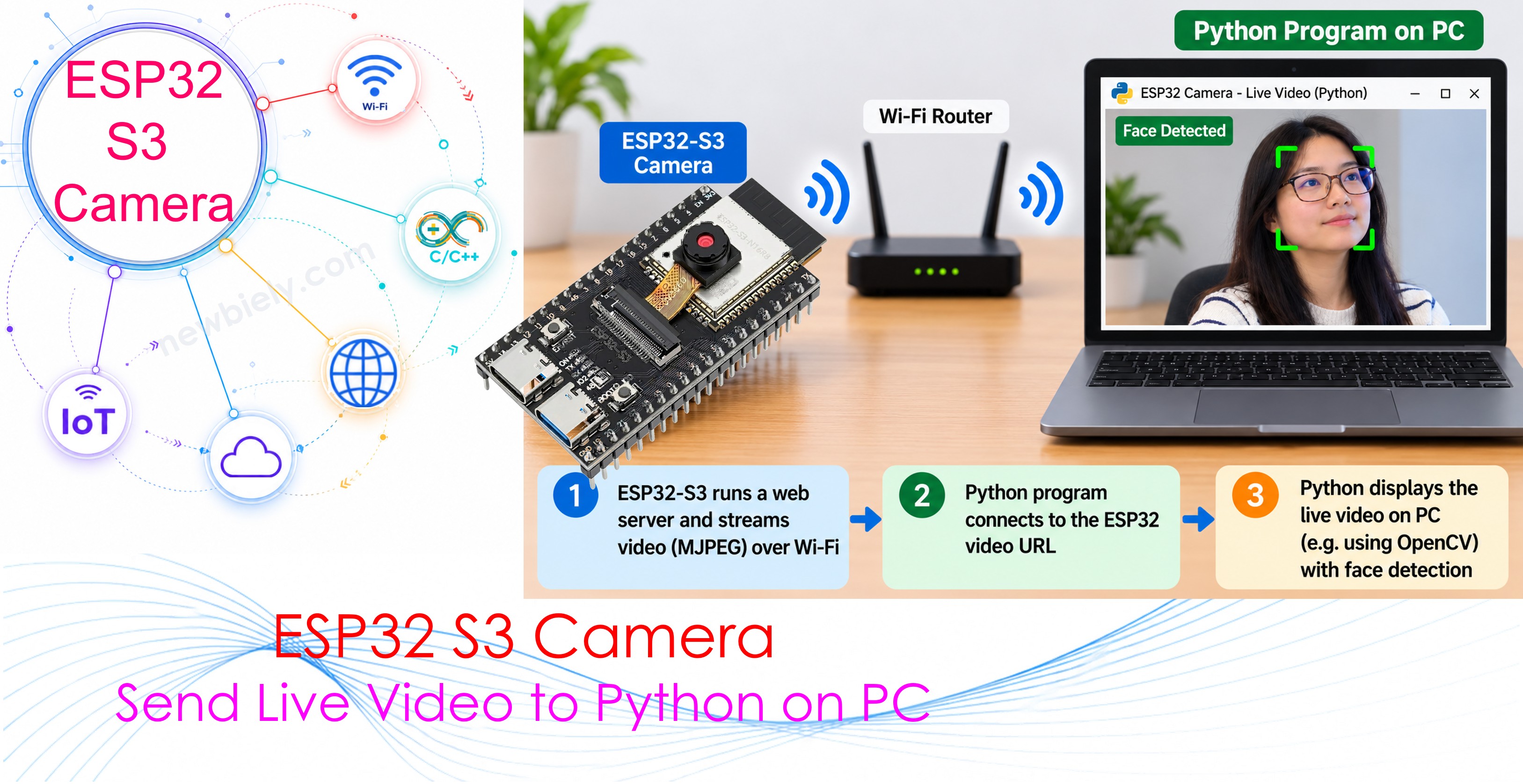 ESP32 S3 Kamera - Live-Video an Python auf dem PC senden