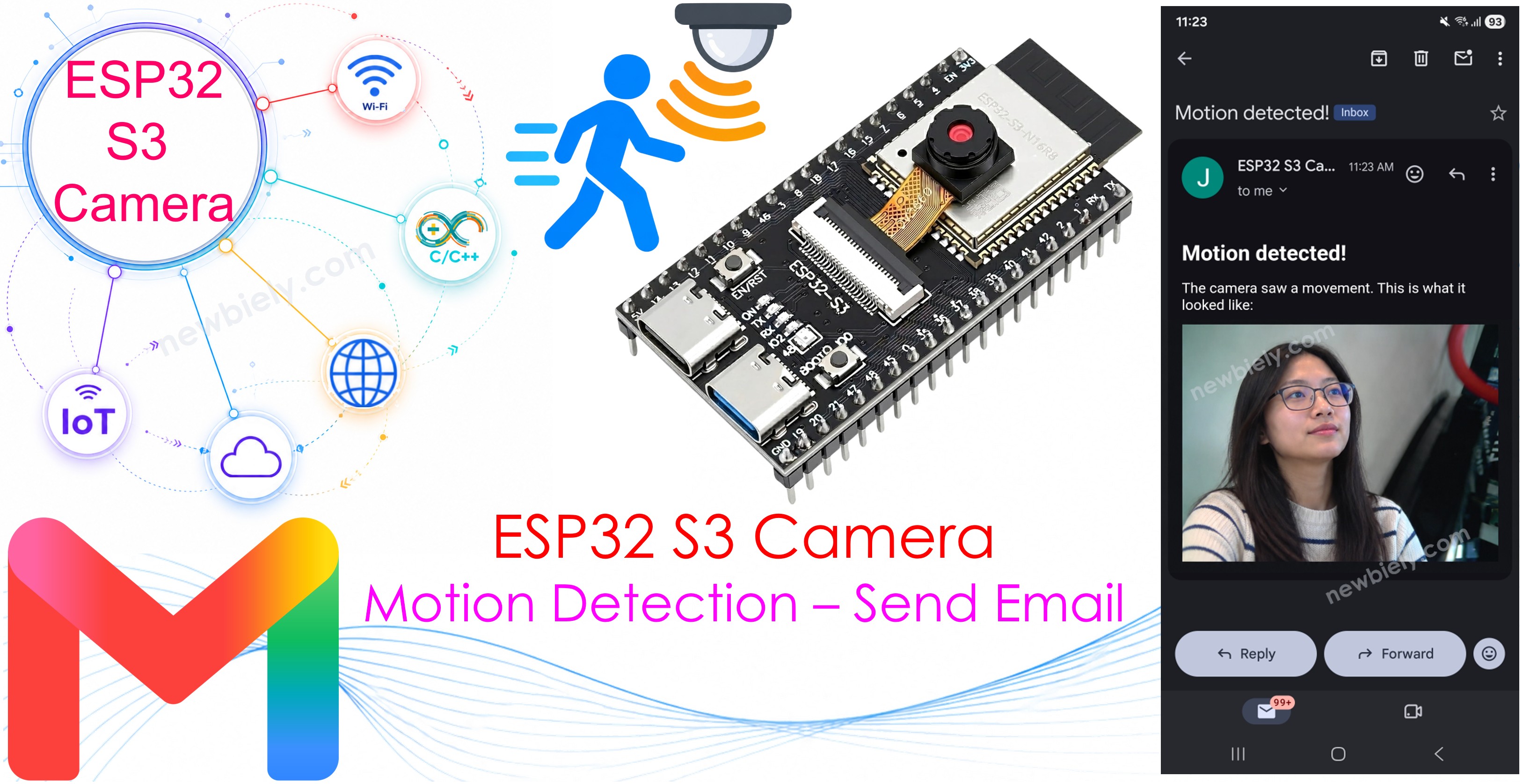 ESP32 S3 Kamera - Foto per E-Mail senden, wenn Bewegung erkannt wird
