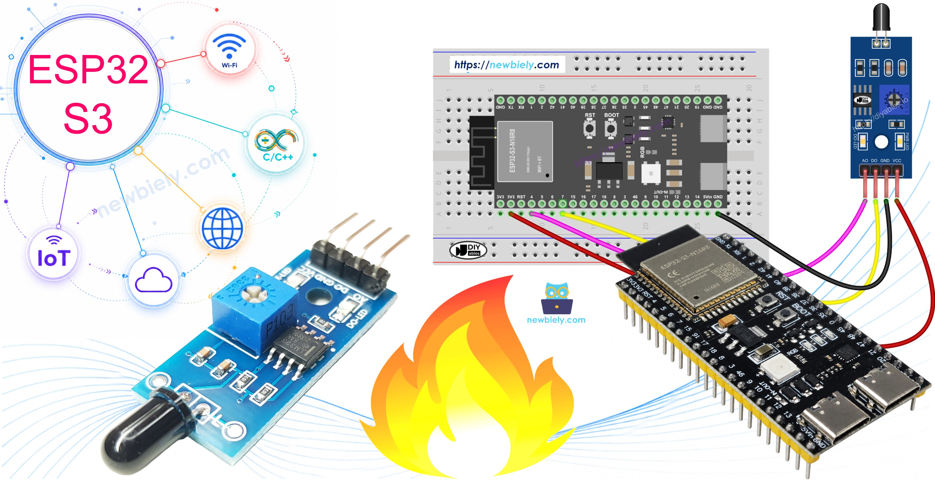 ESP32 S3 Flammensensor