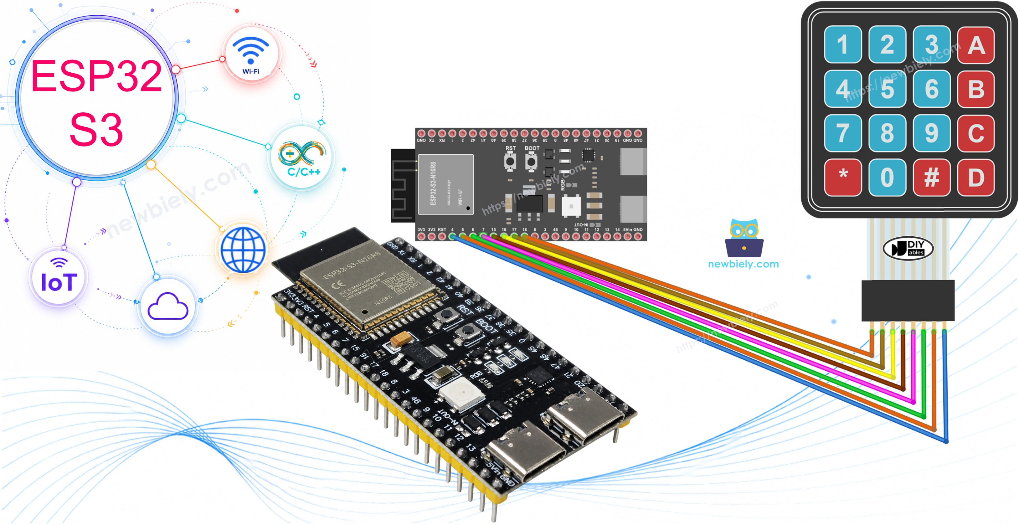 ESP32 S3 - 4x4-Tastenfeld