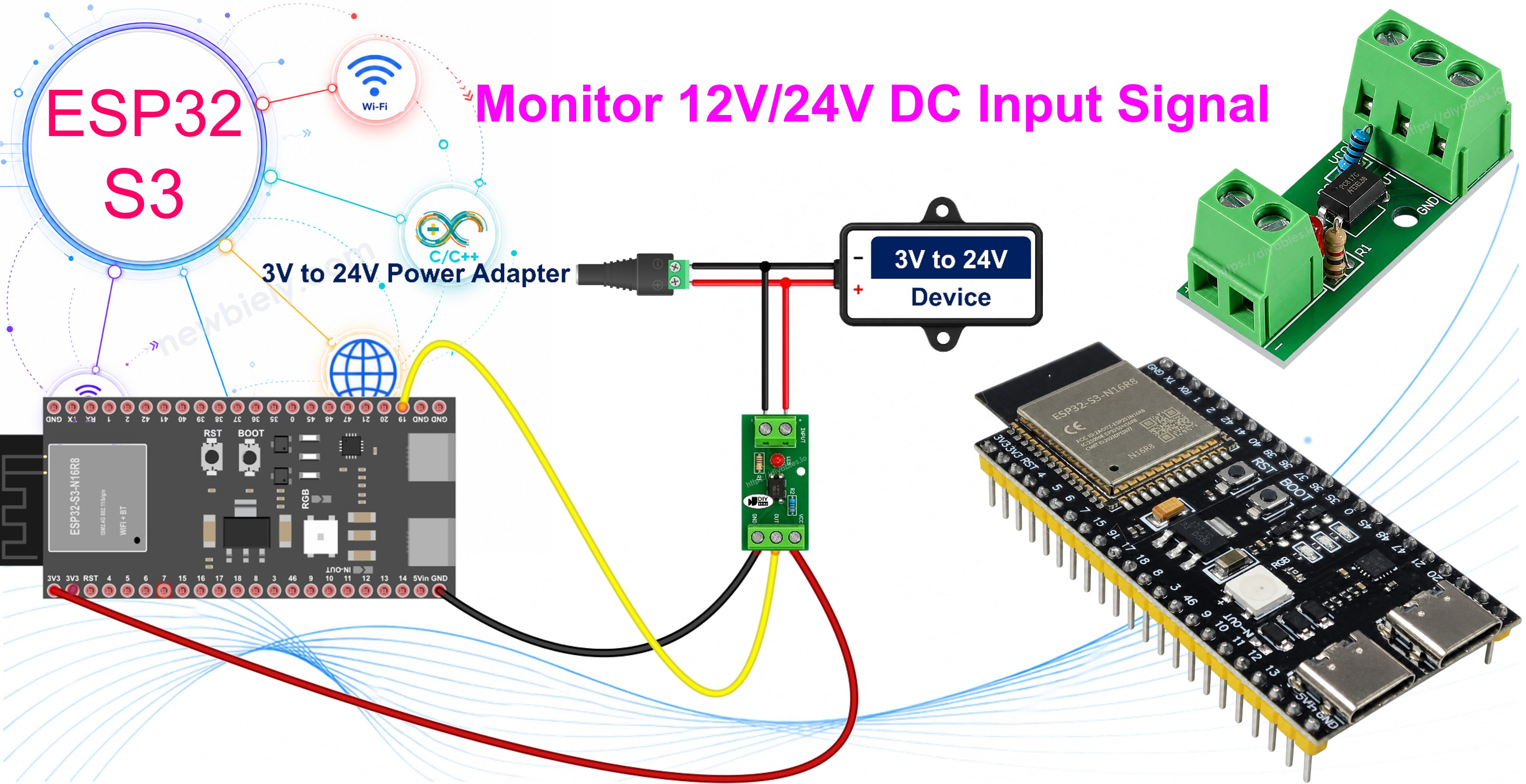 ESP32 S3 PC817-Optokoppler isolierter 24V-Digitaleingang