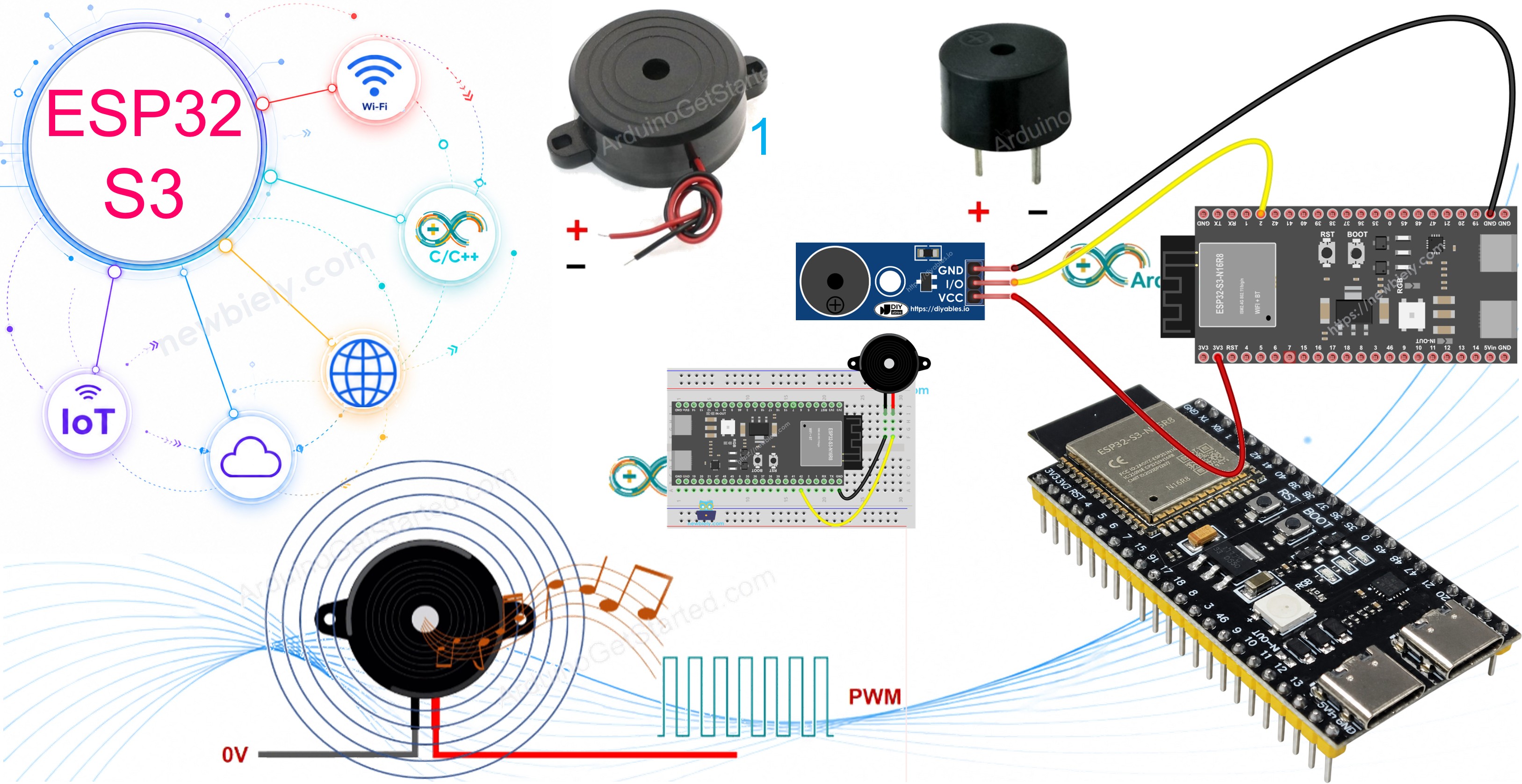 ESP32 S3 Piezo-Summer