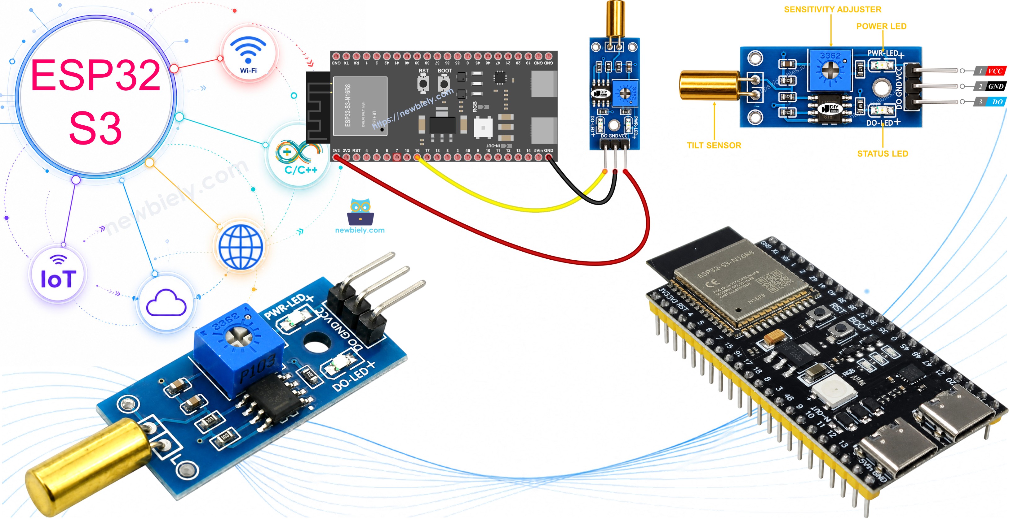 ESP32 S3 SW520D Neigungssensor