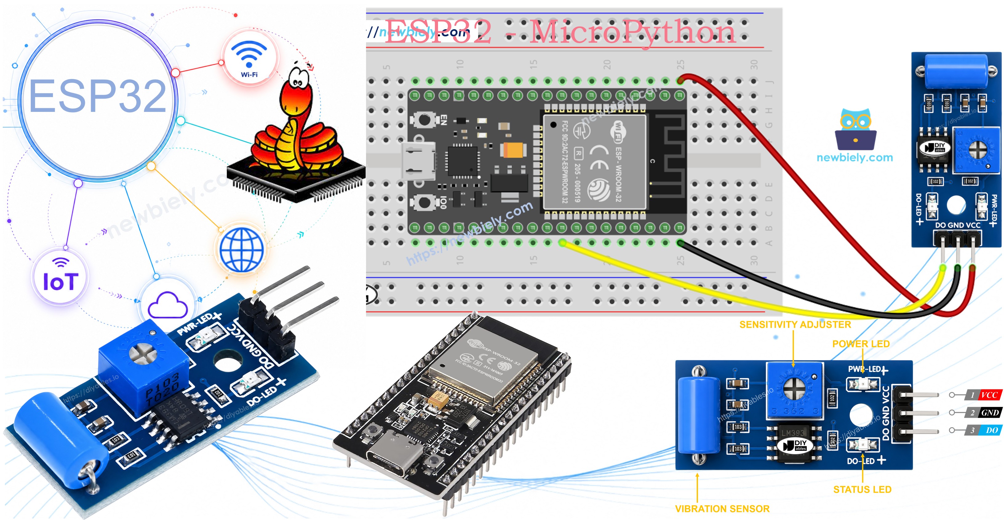 ESP32 MicroPython SW-420 Vibrationssensor