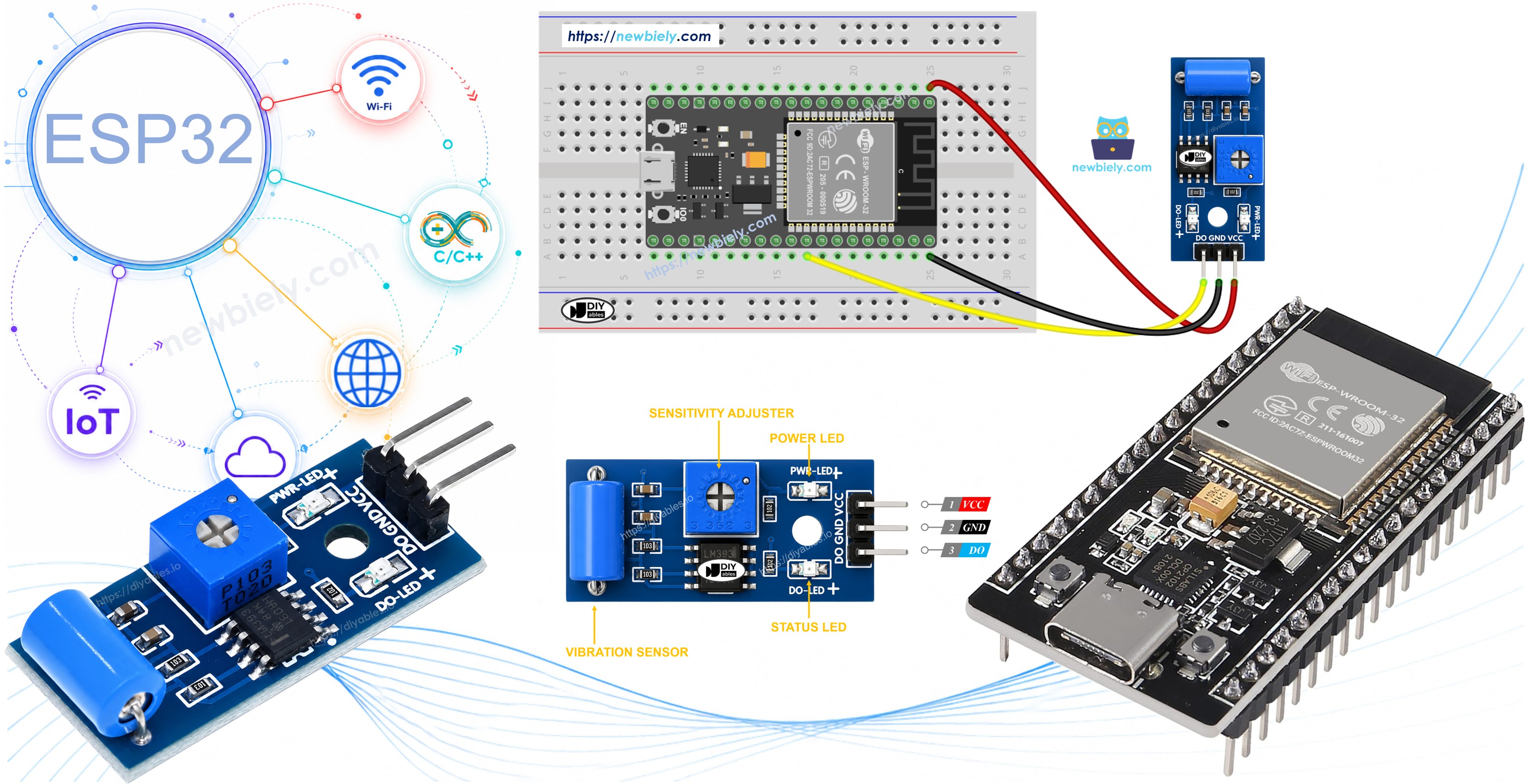 ESP32 SW-420 Vibrationssensor