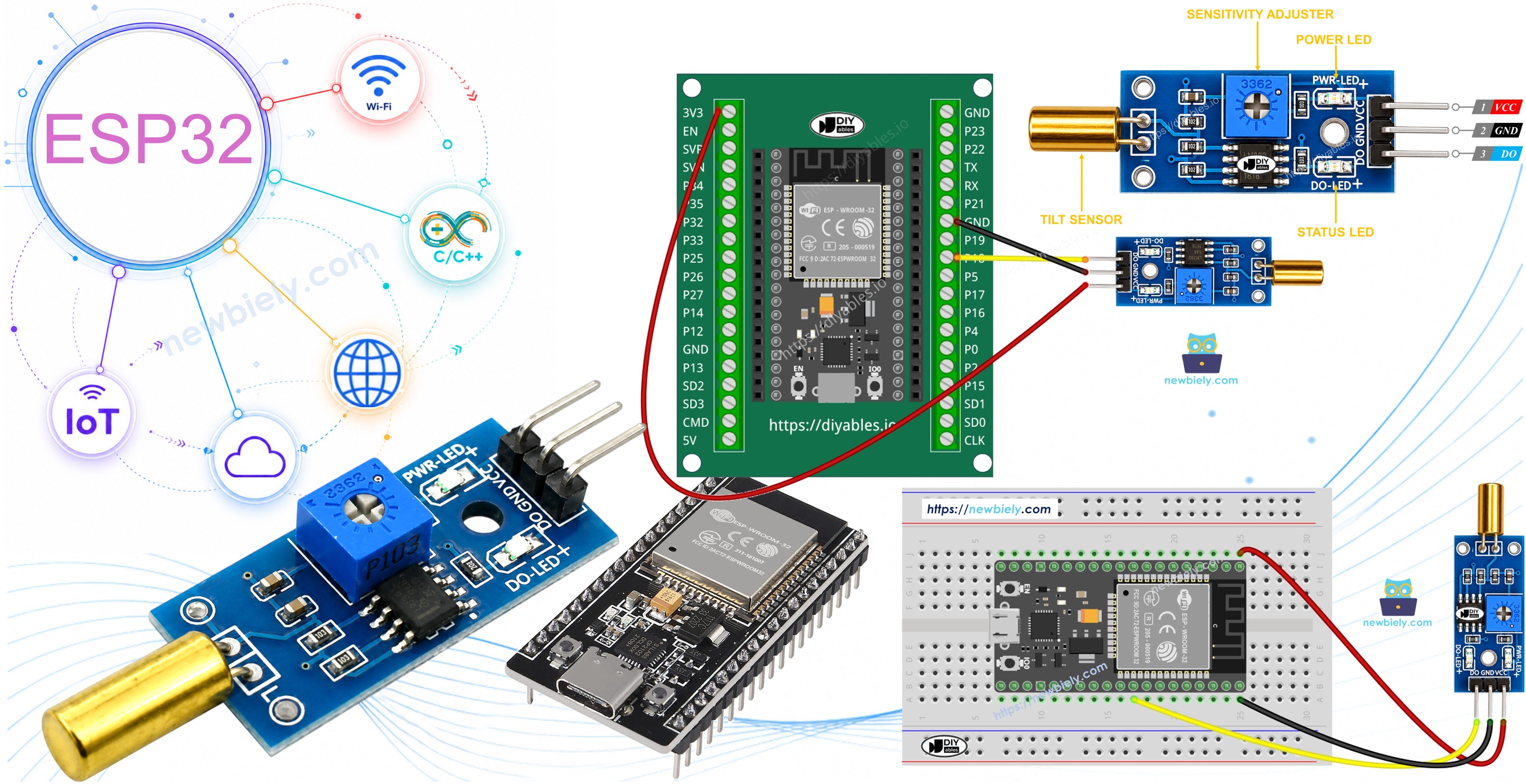 ESP32 SW520D tilt sensor