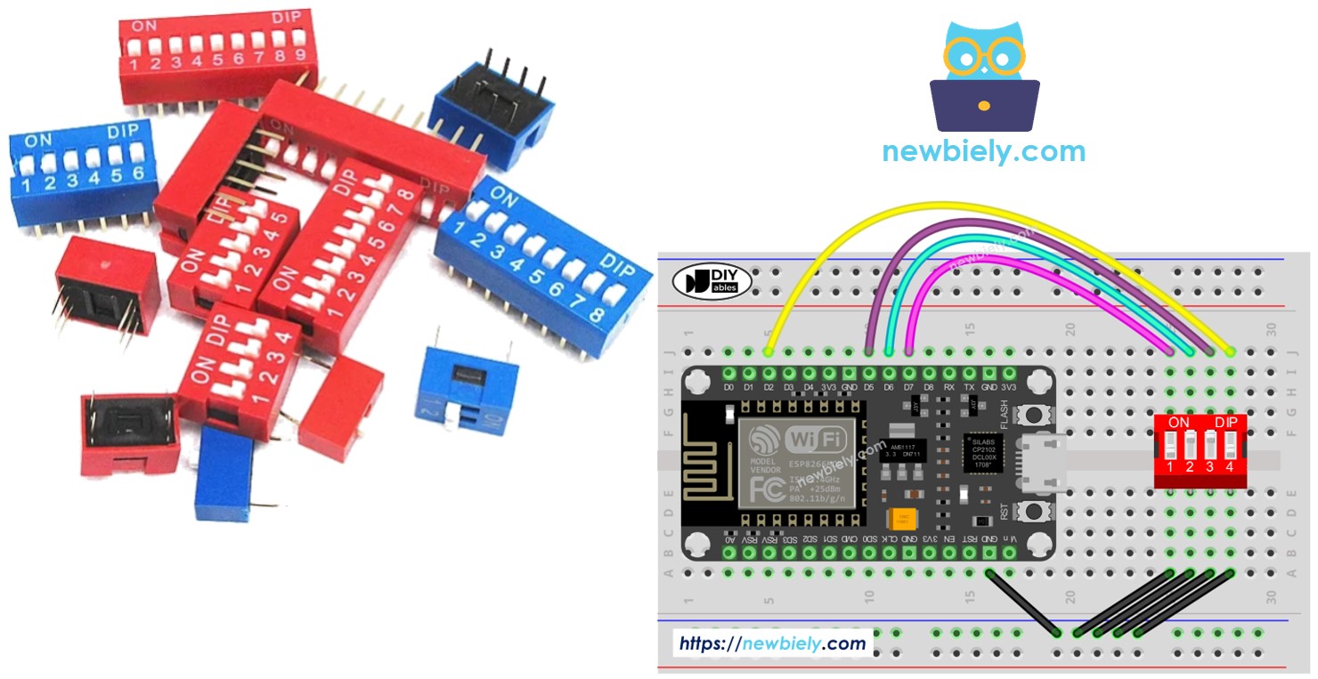 ESP8266 NodeMCU mit DIP-Schalter
