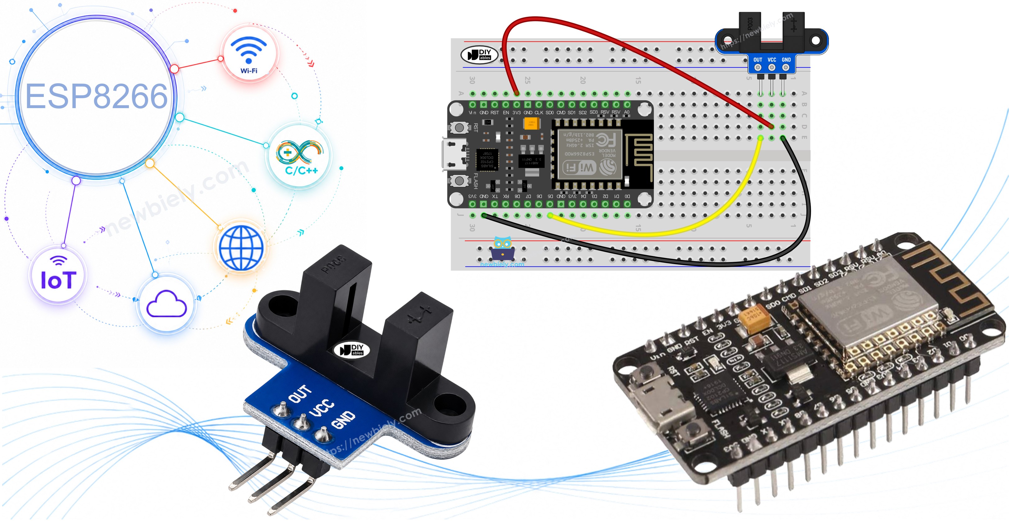 ESP8266 NodeMCU NodeMCU mit IR-Gabellichtschranke