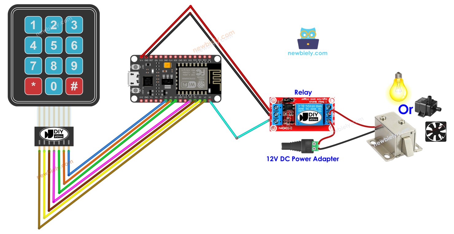 ESP8266 NodeMCU Tastenfeld-Relais