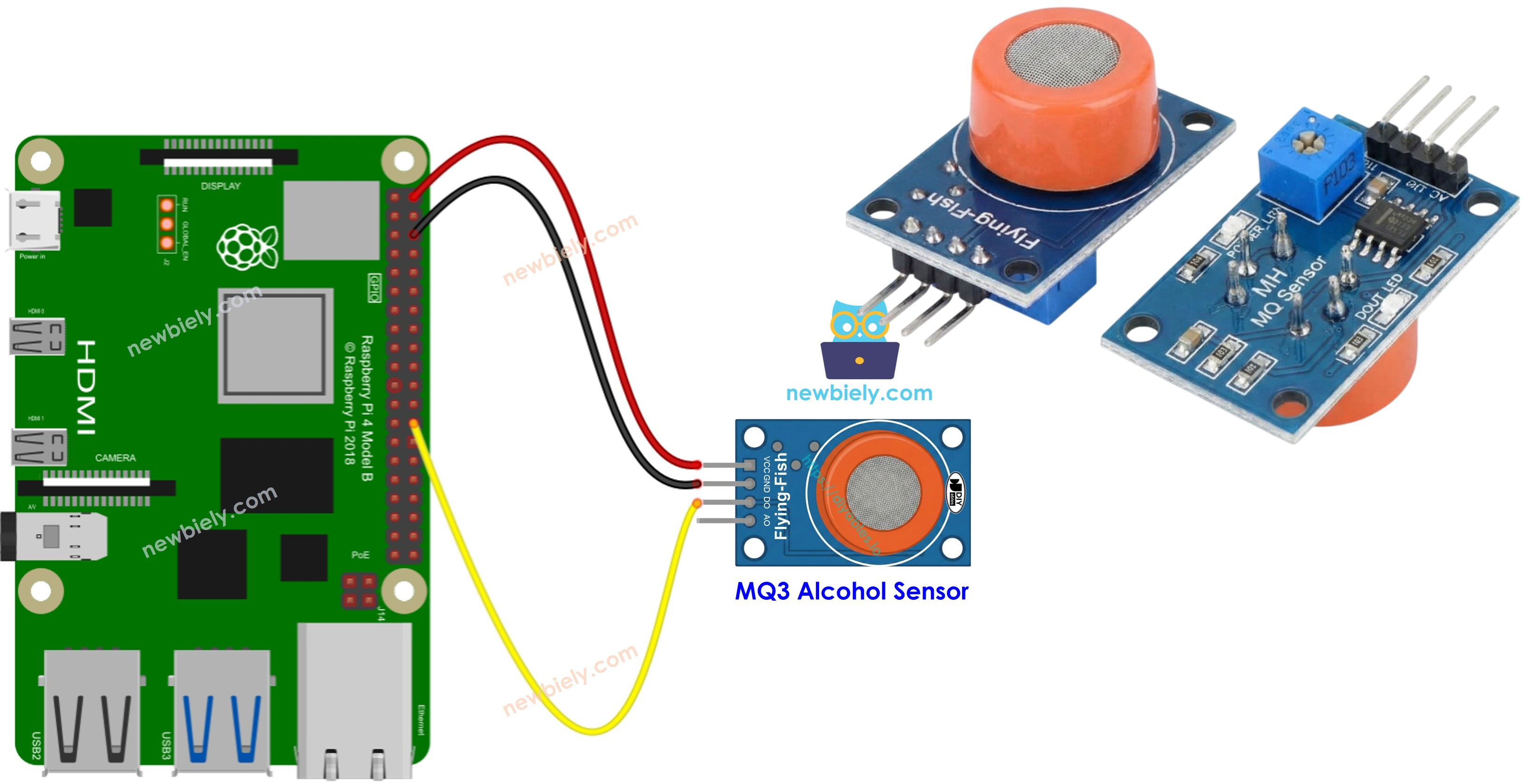 Raspberry Pi MQ3 alcohol sensor