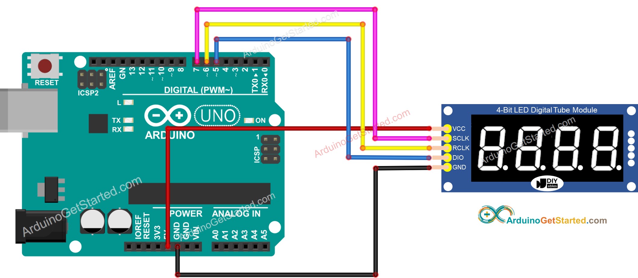 Arduino-74HC595-Modul Schaltplan