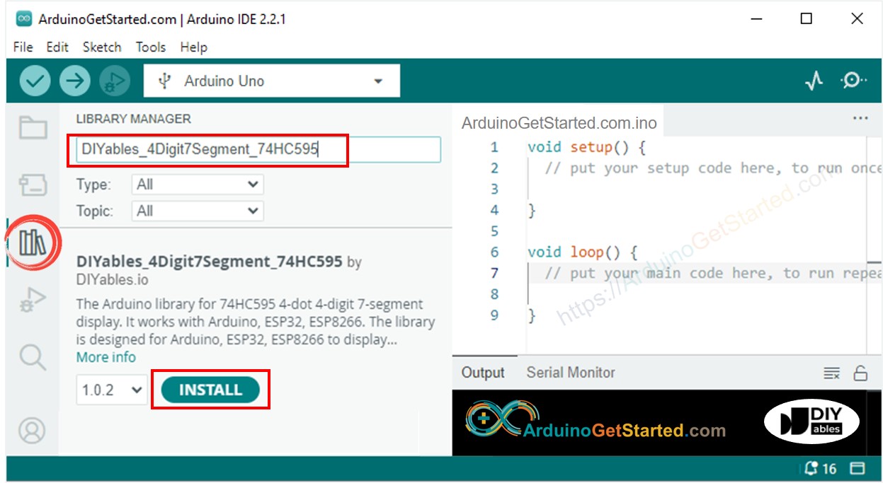 Arduino 74HC595 4-stellige 7-Segmentanzeigebibliothek