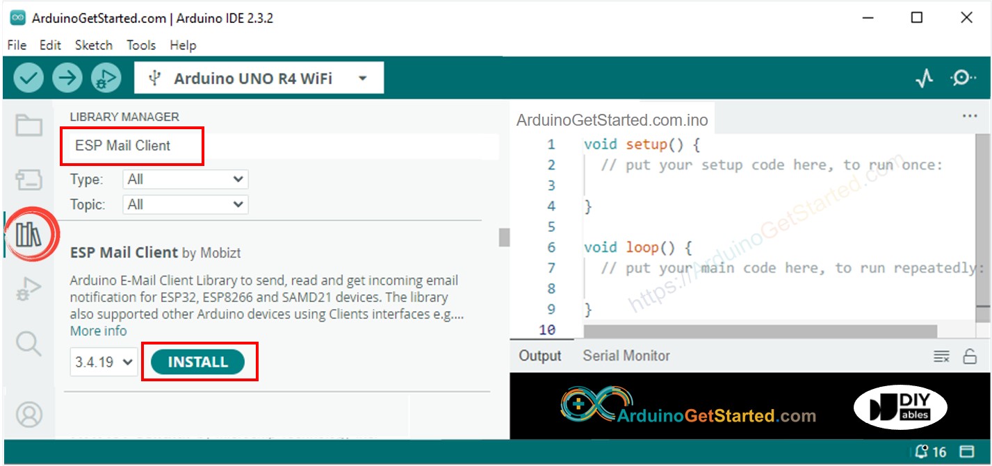 Arduino ESP-Mail-Client-Bibliothek