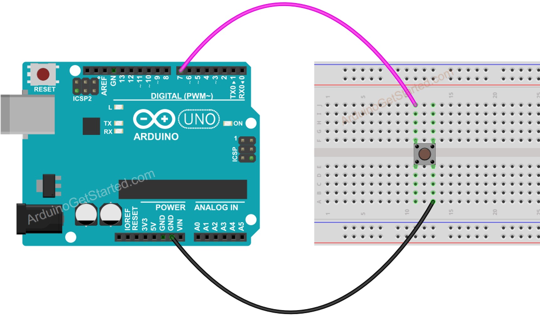 Schaltplan für Arduino-Taster