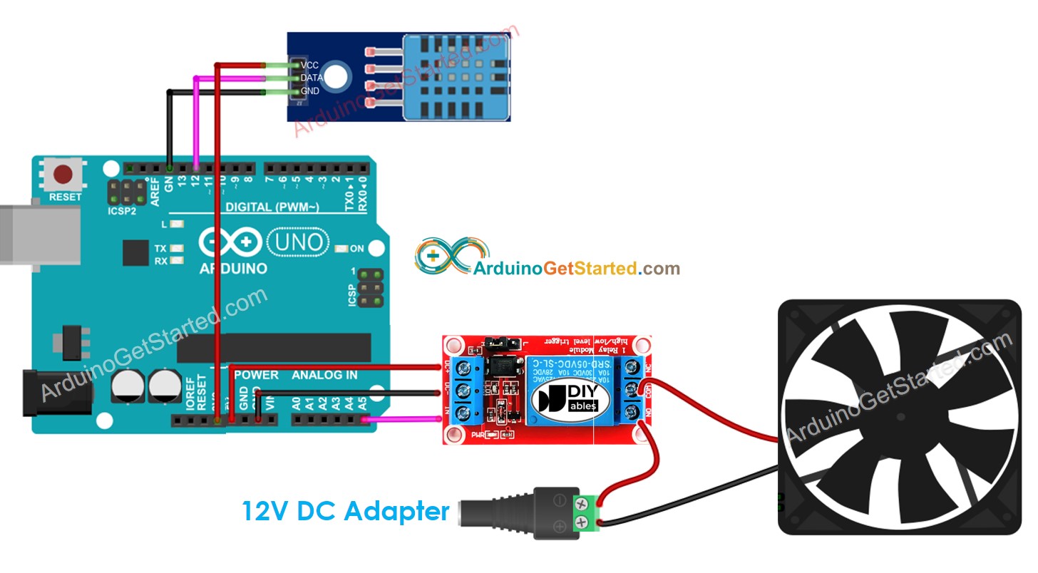 Schaltplan des Arduino-Kühlgebläse-Systems