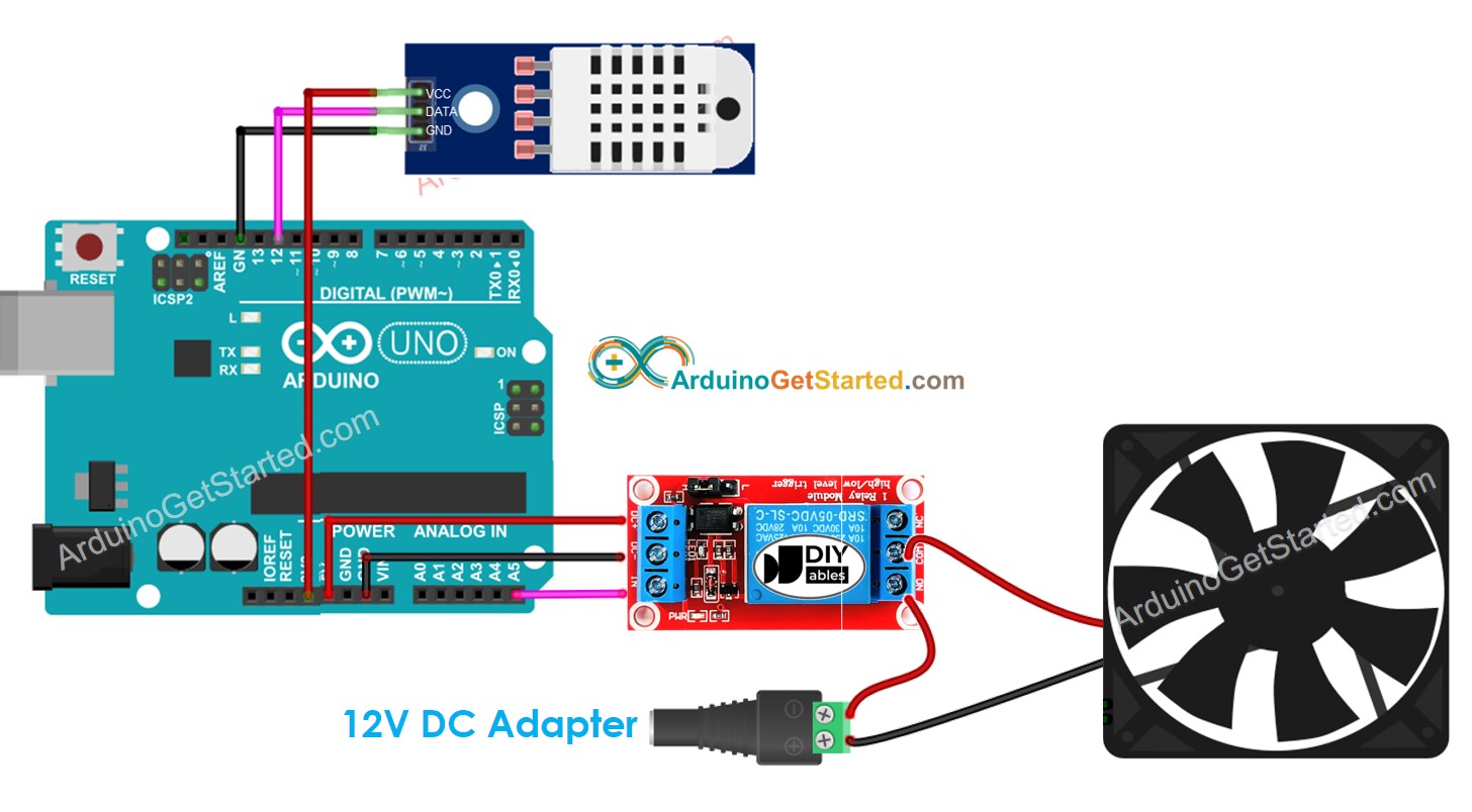 Schaltplan des Arduino-Kühlgebläse-Systems
