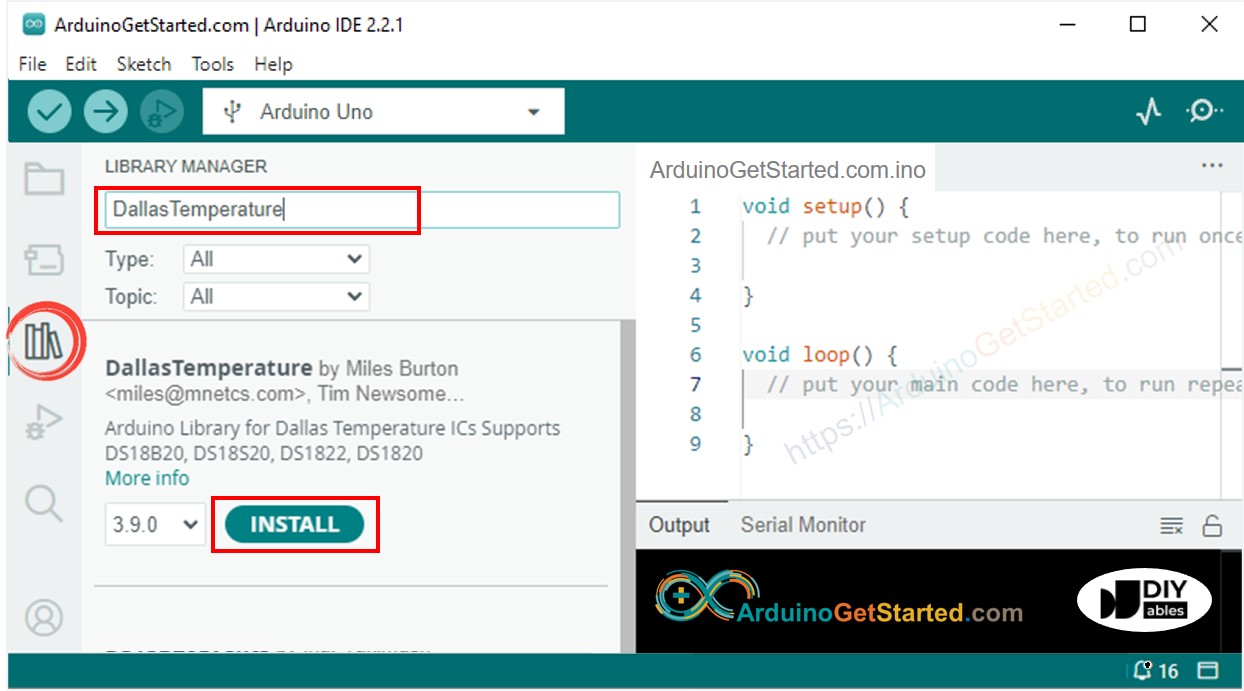 Arduino Dallas-Temperatur-Bibliothek