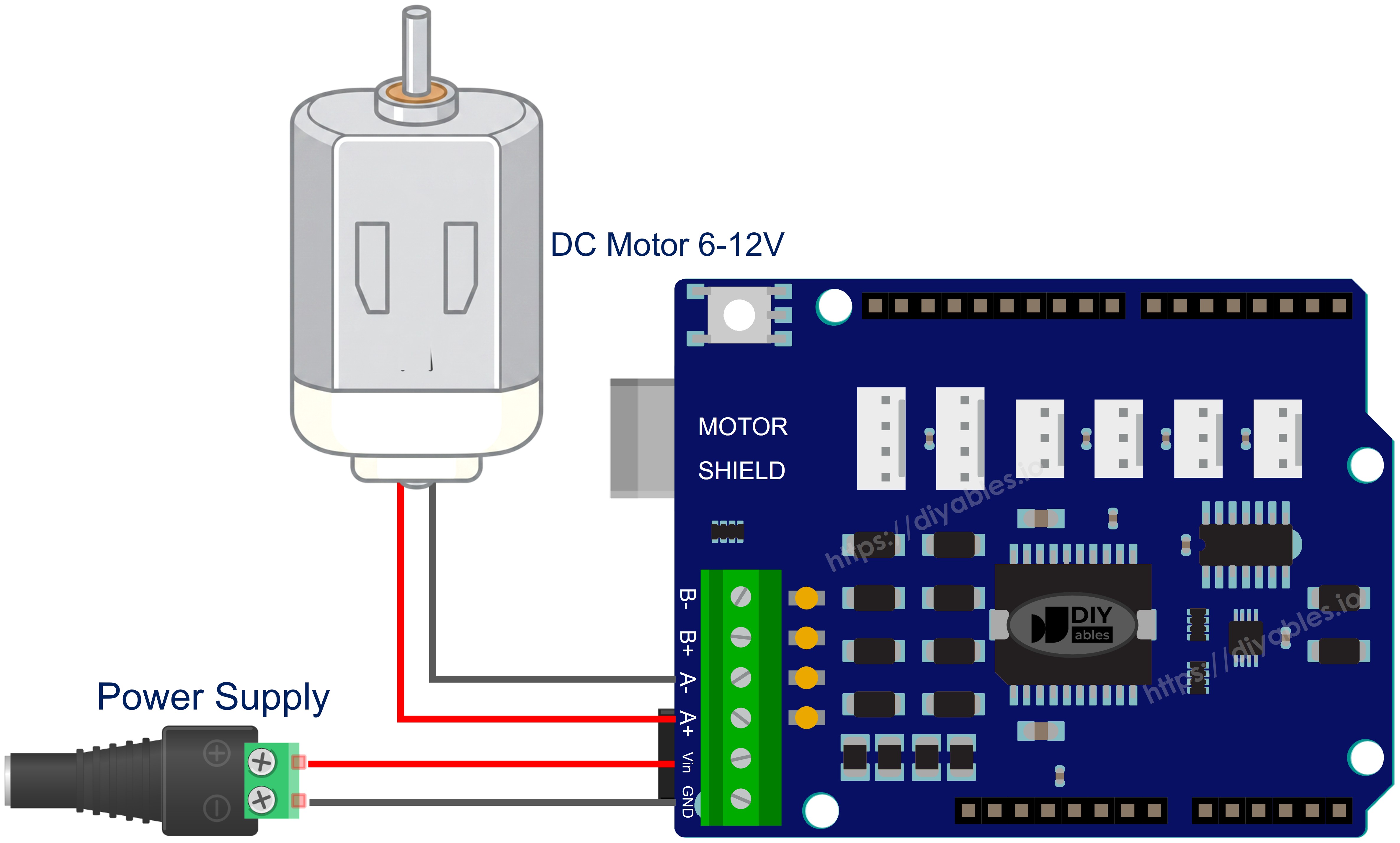 Arduino DC Motor Shield Verdrahtungsdiagramm