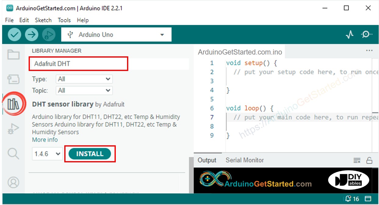 Arduino-DHT-Sensor-Bibliothek