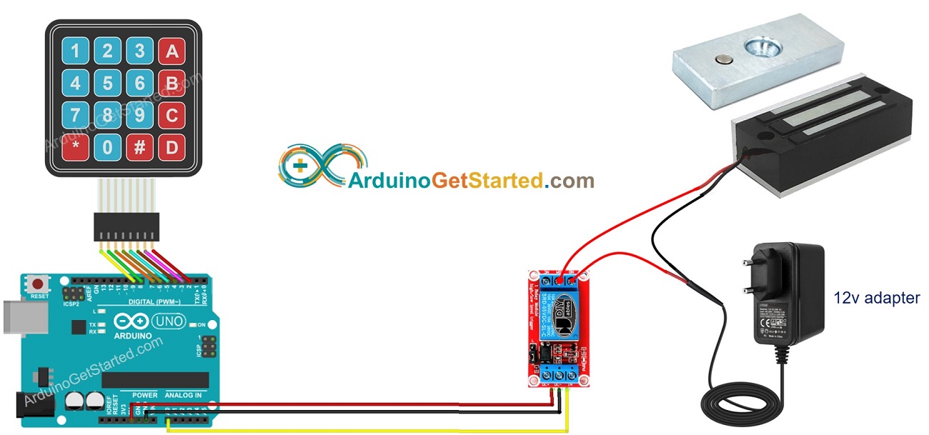 Schaltplan des Arduino-Türschloss-Systems