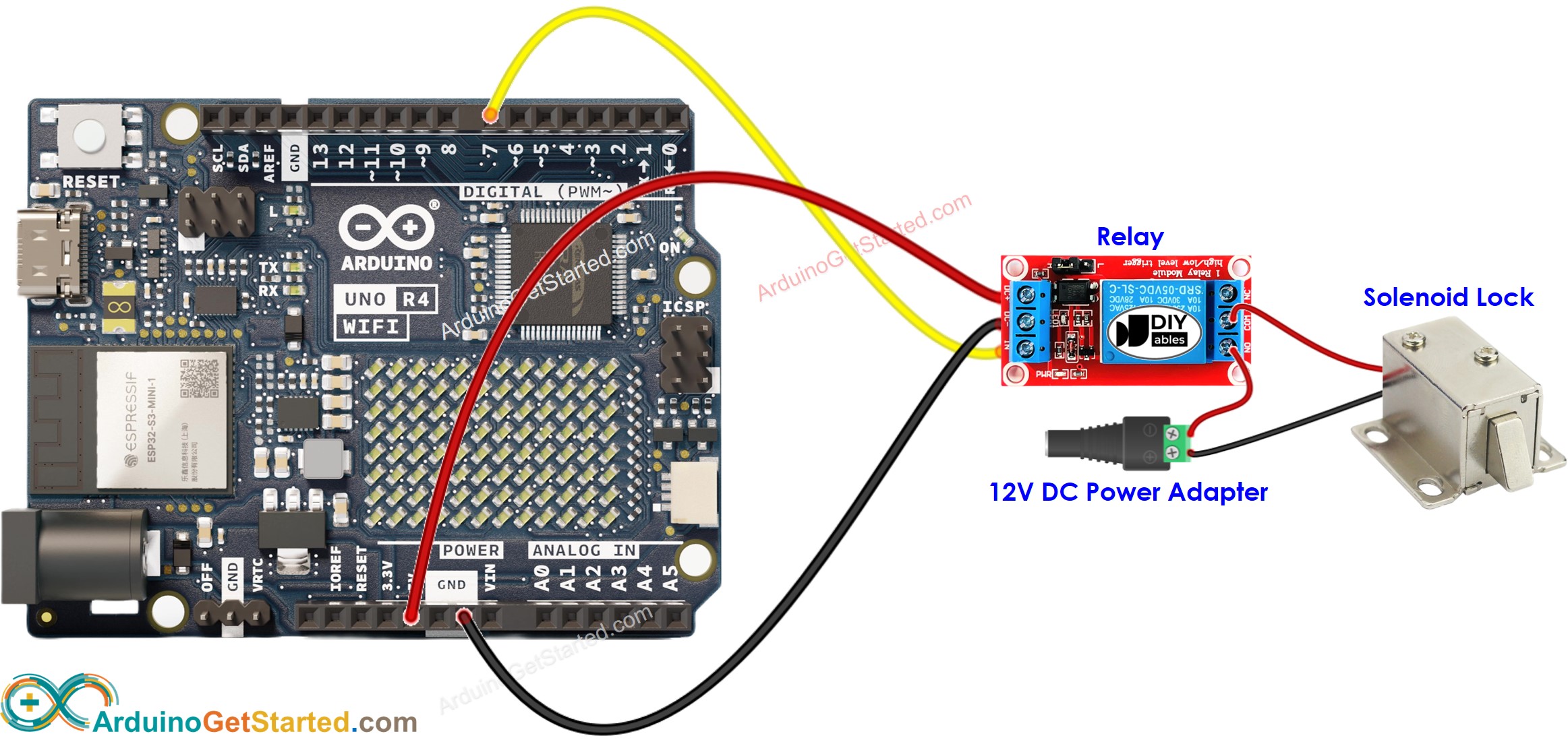 Arduino Uno R4 WiFi Türschloss-Schaltplan
