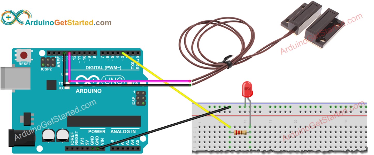 Arduino Türsensor LED-Schaltplan