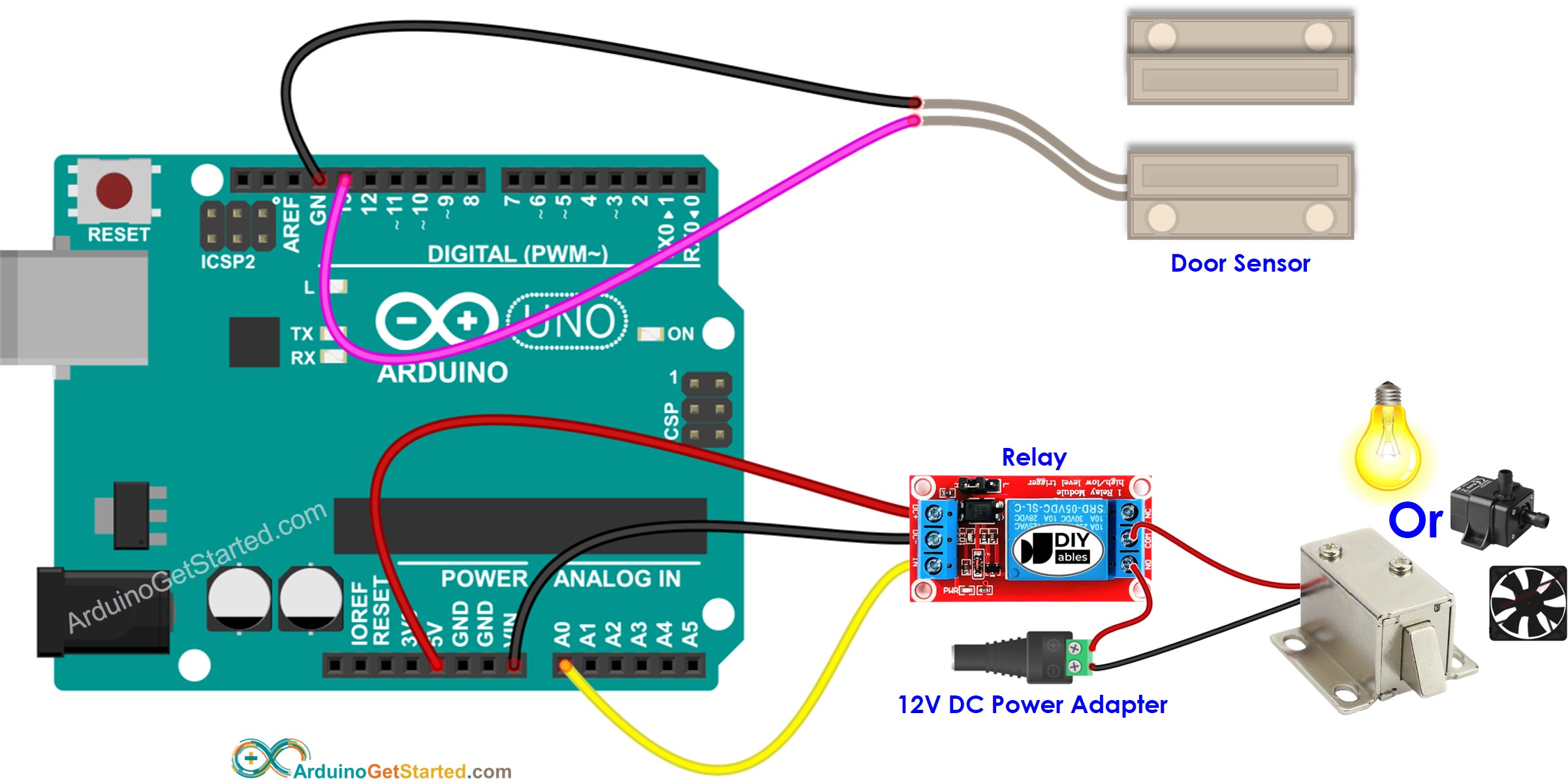 Arduino Türsensor-Relais-Schaltplan