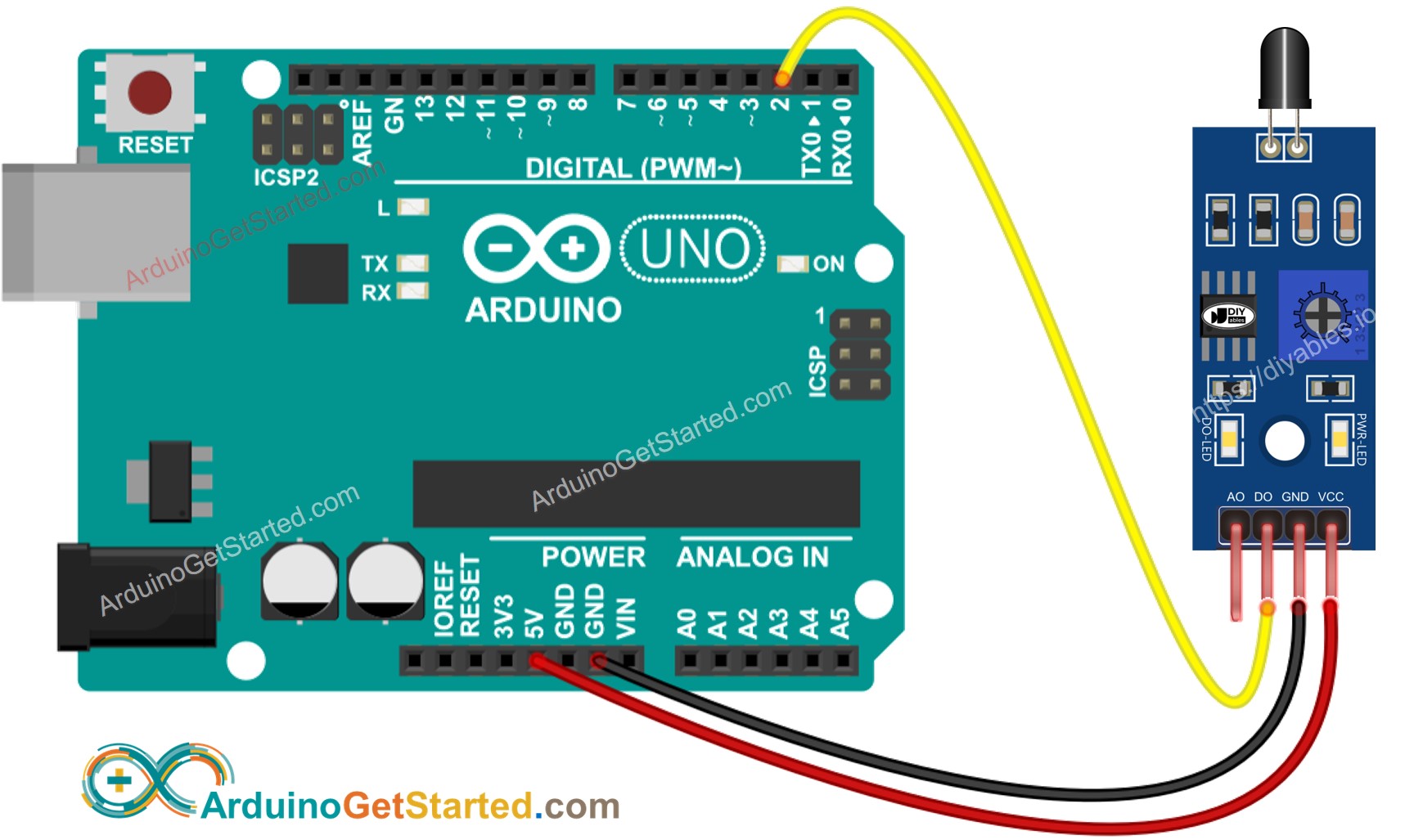 Arduino-Flammensensor-Schaltplan