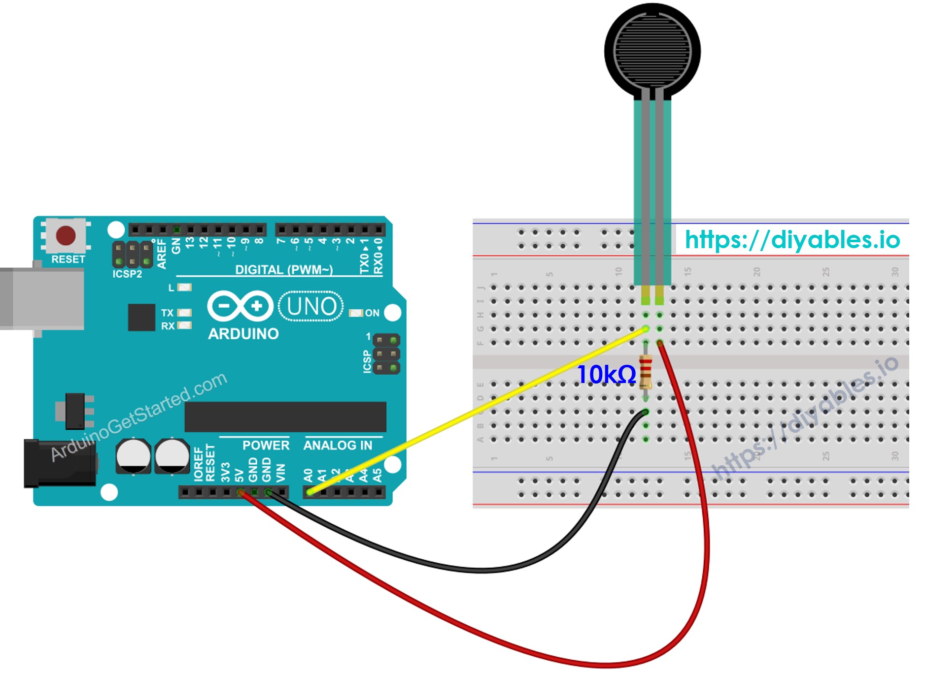 Arduino Force Verdrahtungsdiagramm
