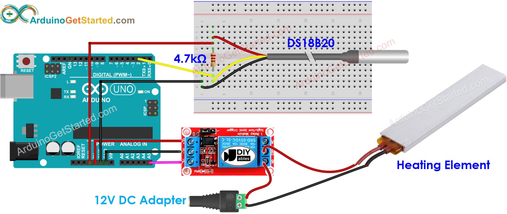Schaltplan eines Arduino-Heizsystems