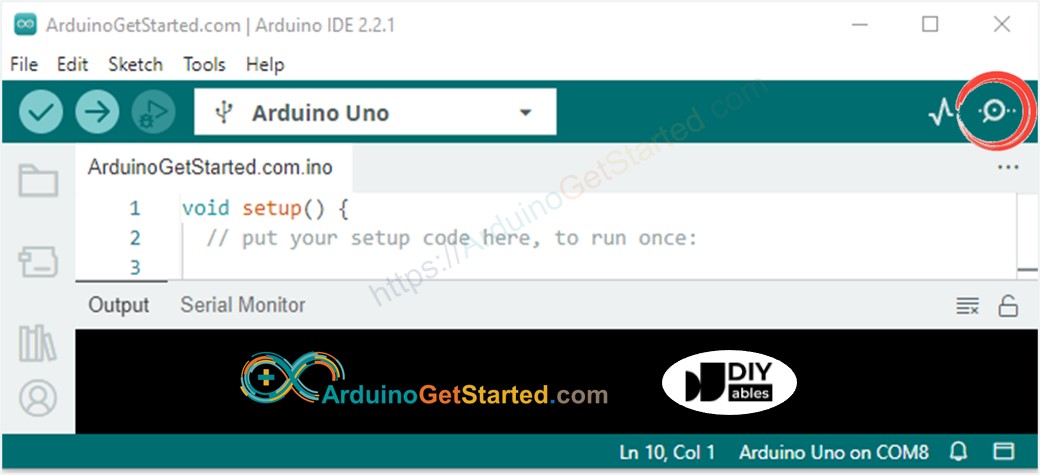 Arduino IDE – Serieller Monitor öffnen