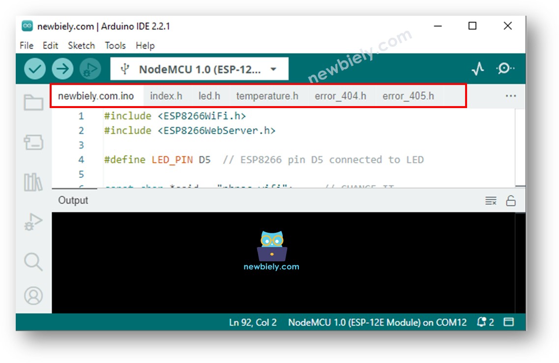 Arduino IDE 2 mehrere Dateien
