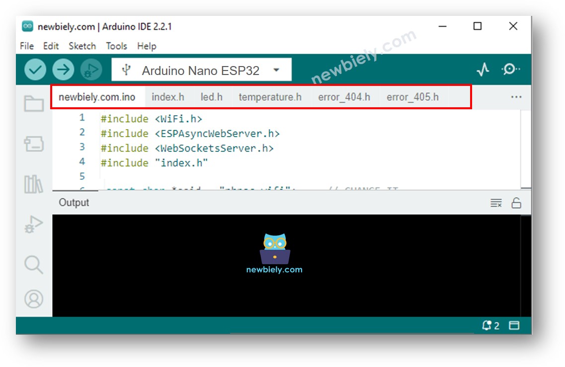 Arduino IDE 2: mehrere Dateien
