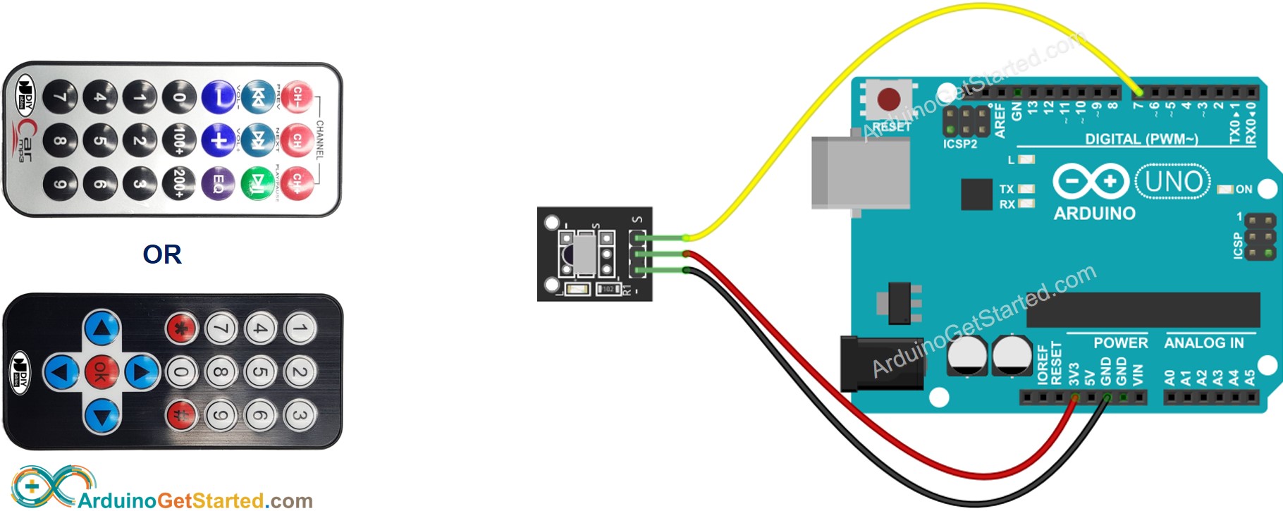Arduino IR-Fernbedienung Verdrahtungsdiagramm