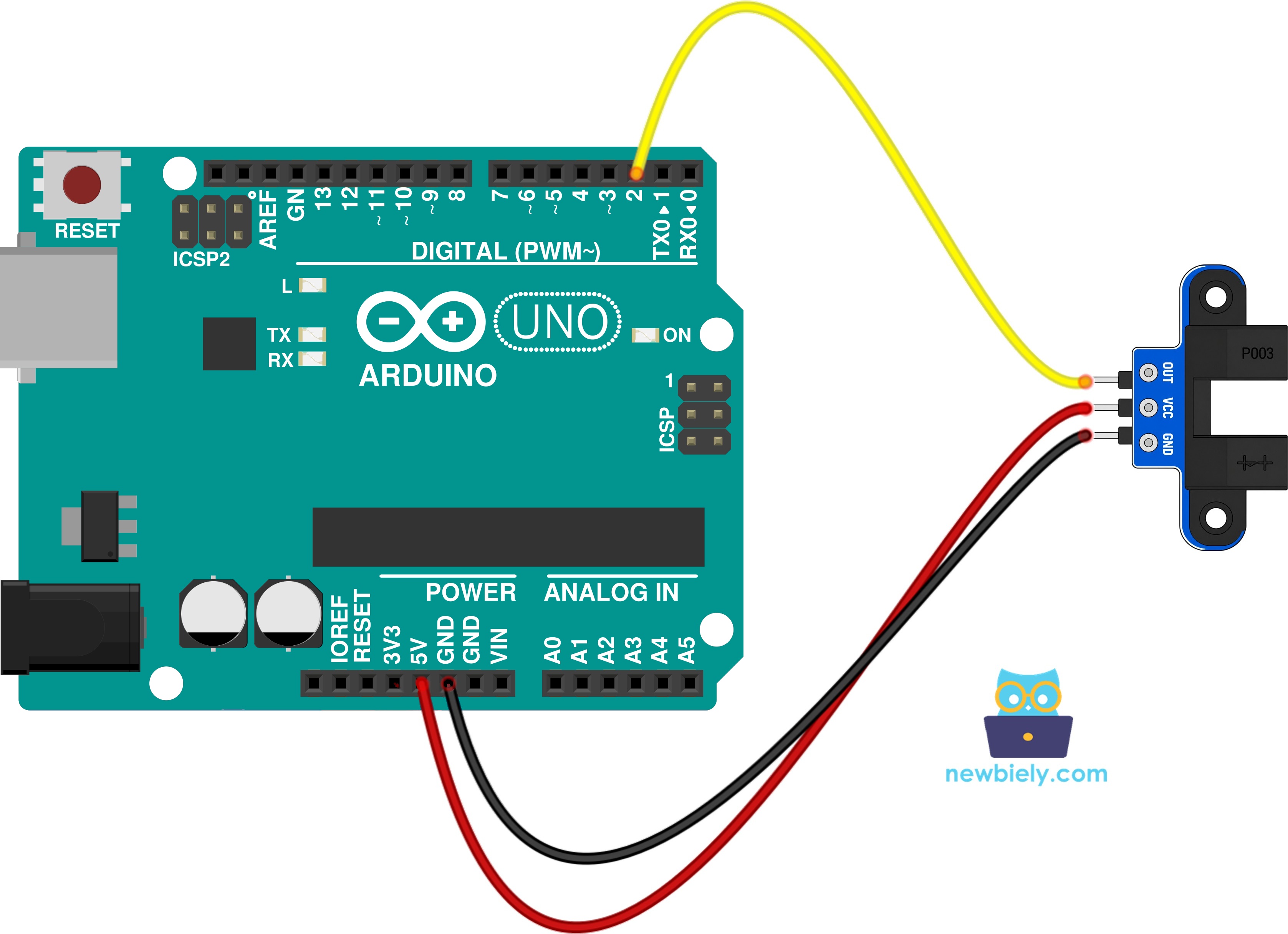 Arduino IR-Gabellichtschranke Verdrahtungsdiagramm