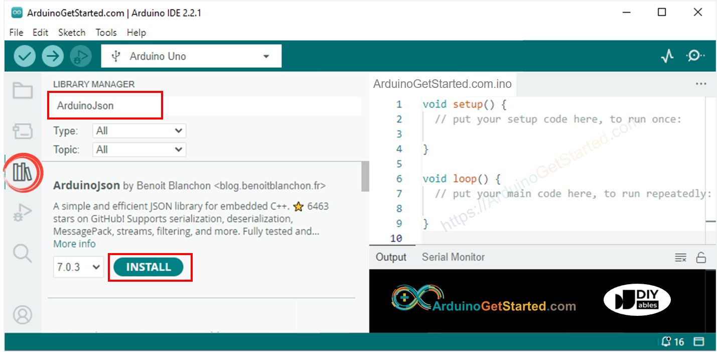 ArduinoJson-Bibliothek