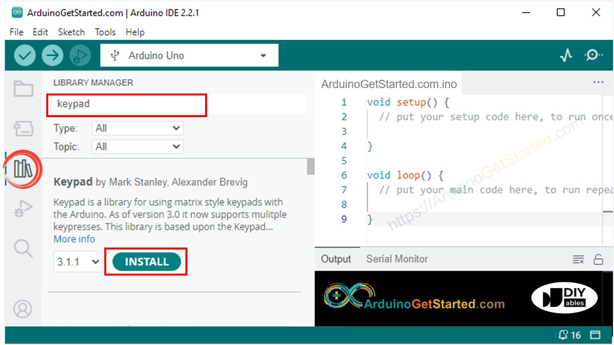 Arduino-Tastenfeld-Bibliothek